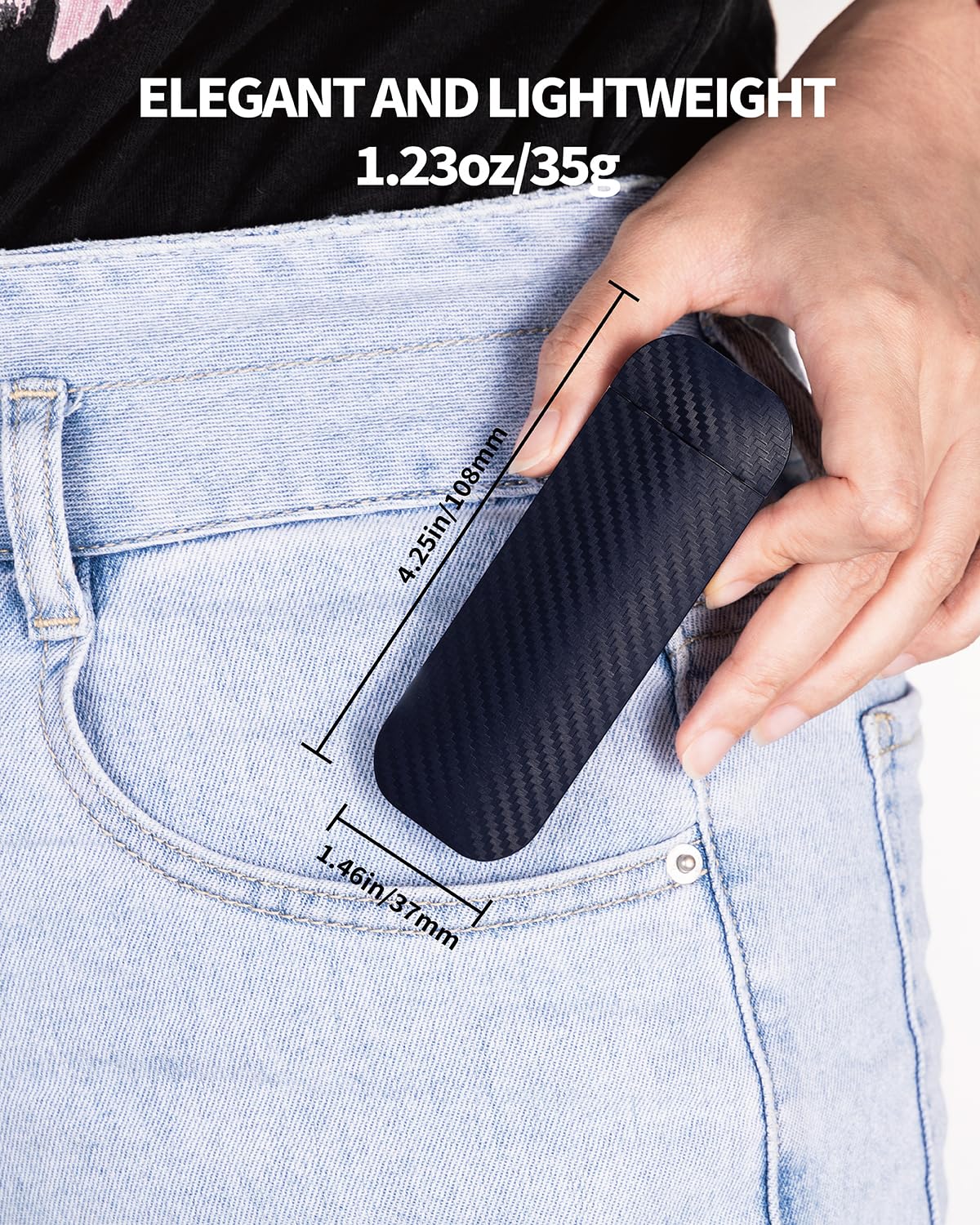 HEMONNKAM Clip-on Reading Light, Rechargeable, ABS+PC, Deep Blue, Model Book Light-002