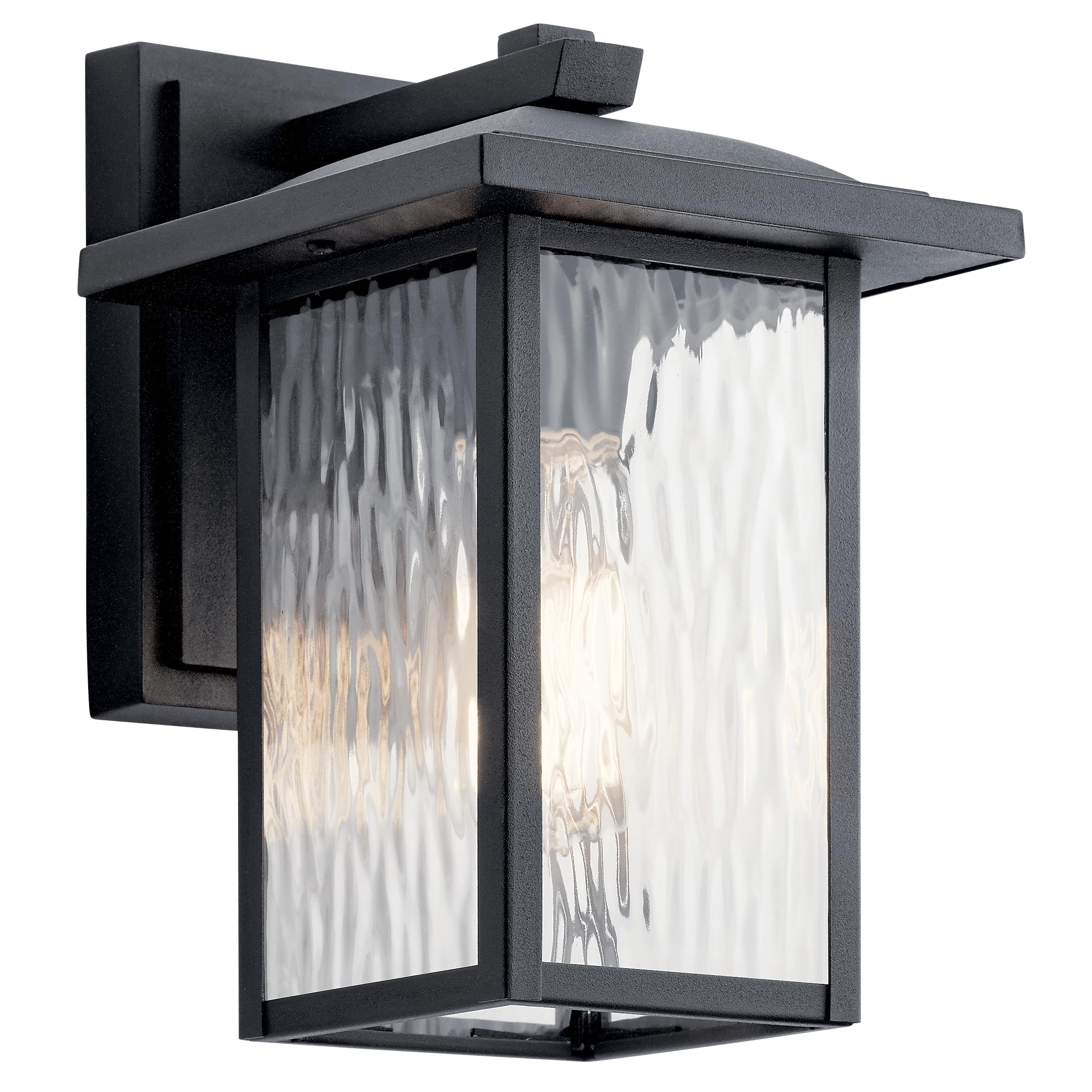 Kichler Capanna 10.25 Outdoor Wall Light in Black, 1-Light Exterior Wall Sconce Patio and Porch Light with Clear Water Glass, (1