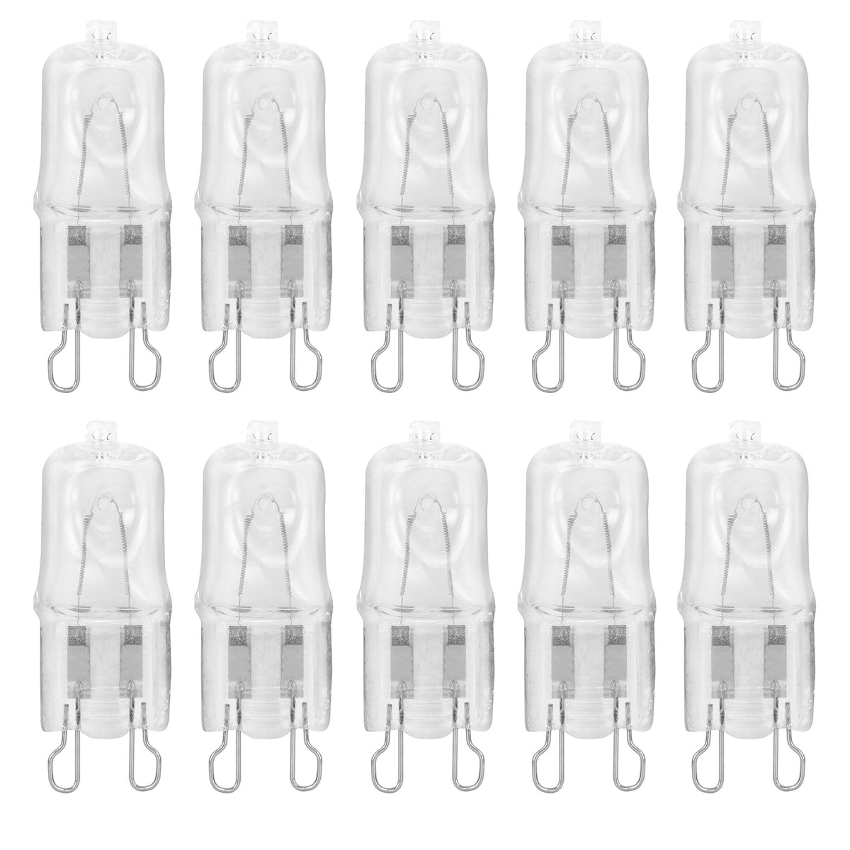 10 Pack Crystal Clear Lense Q20/G9/CL/120V G9 JCD 20 Watt 120 Volt T4 JD Type Halogen House Hold Light Bulb Hanging Pendant Accent Type Spot Down Lamp Chandelier Sconce Fixture Lighting