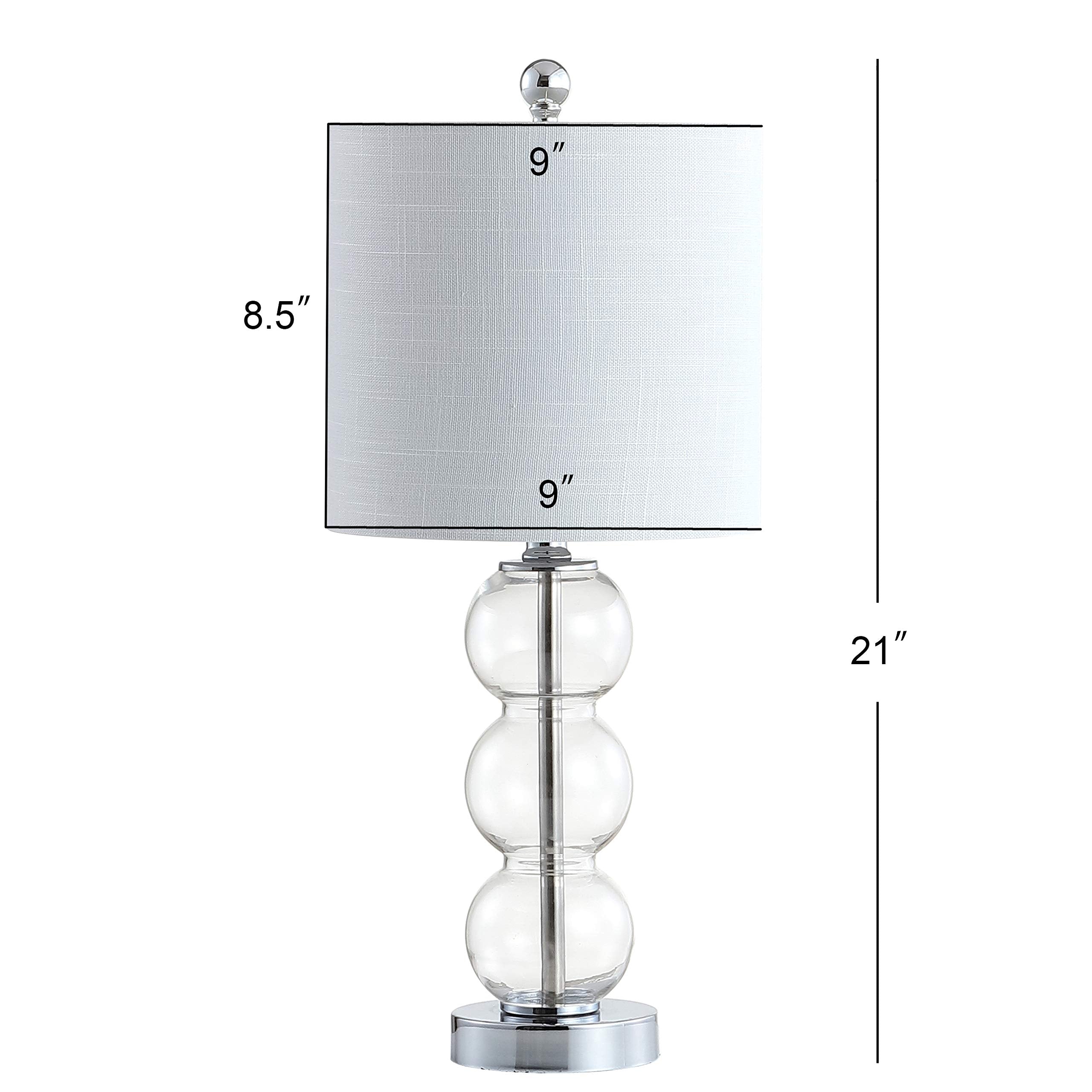 Jonathan Y Jyl1021D February 21'' Glass/Metal Led Table Lamp Contemporary Bedside Desk Nightstand Lamp For Bedroom Living Room O