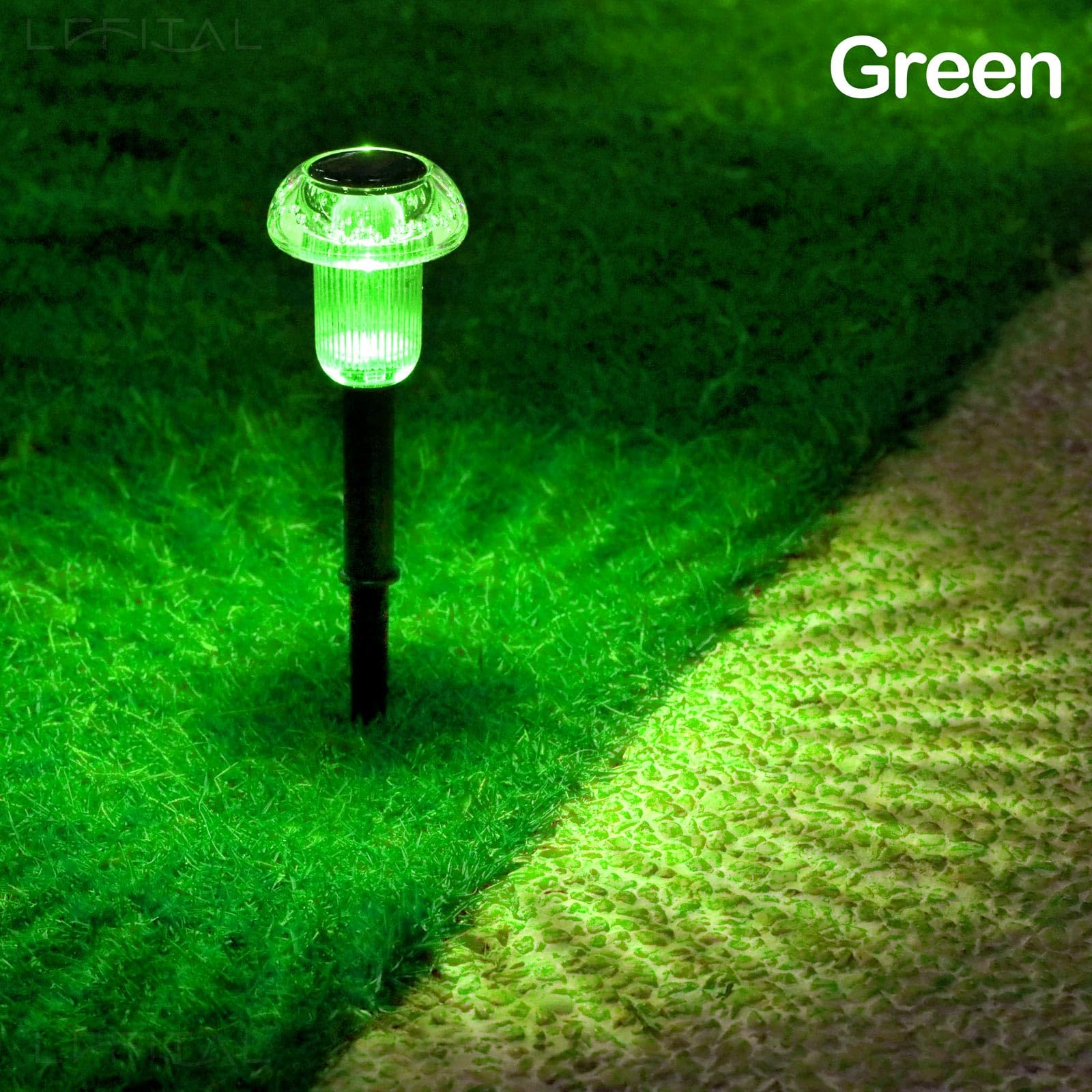 Lffital Halloween Solar Lights Outdoor 8 Pack Green Solar Pathway Lights Outdoor Mushroom Led Waterproof Lighting Stake For Outside  Yard  Path  Garden  Lawn  Patio  Landscape Decorations