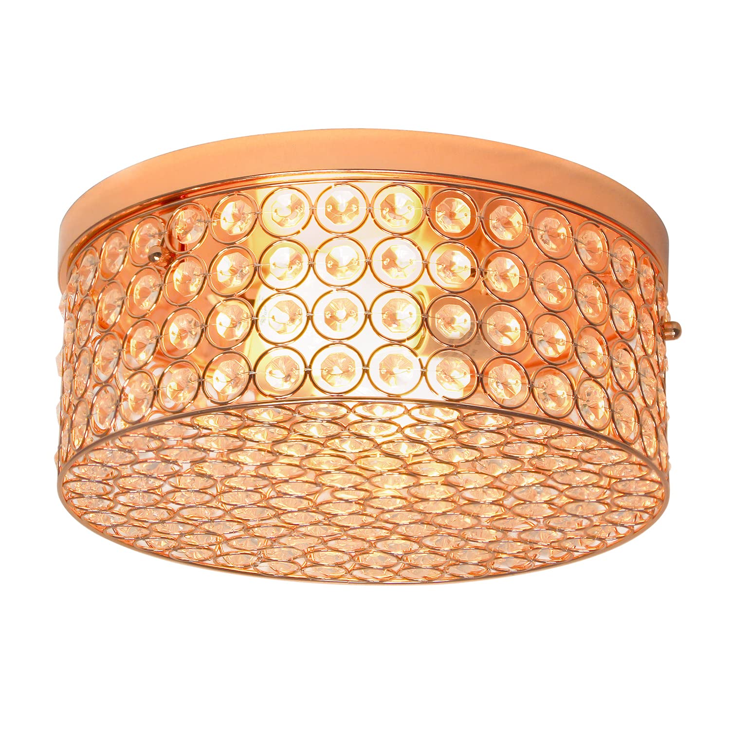 Lalia Home 2 Light Flush Mount Light Fixture, 12 Inch, Metal, Rose Gold, Model LHM-2003-RG