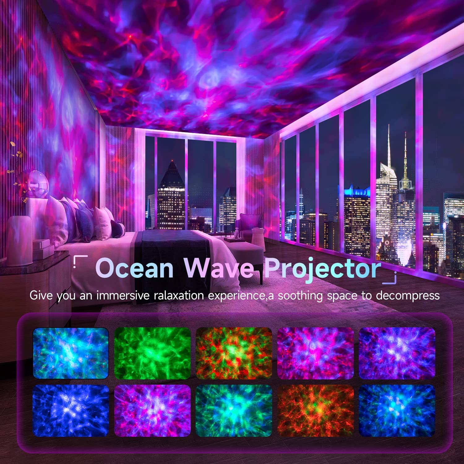 One Fire Galaxy Projector - Star Projector With Bluetooth, Ocean Wave & White Noise For Kids