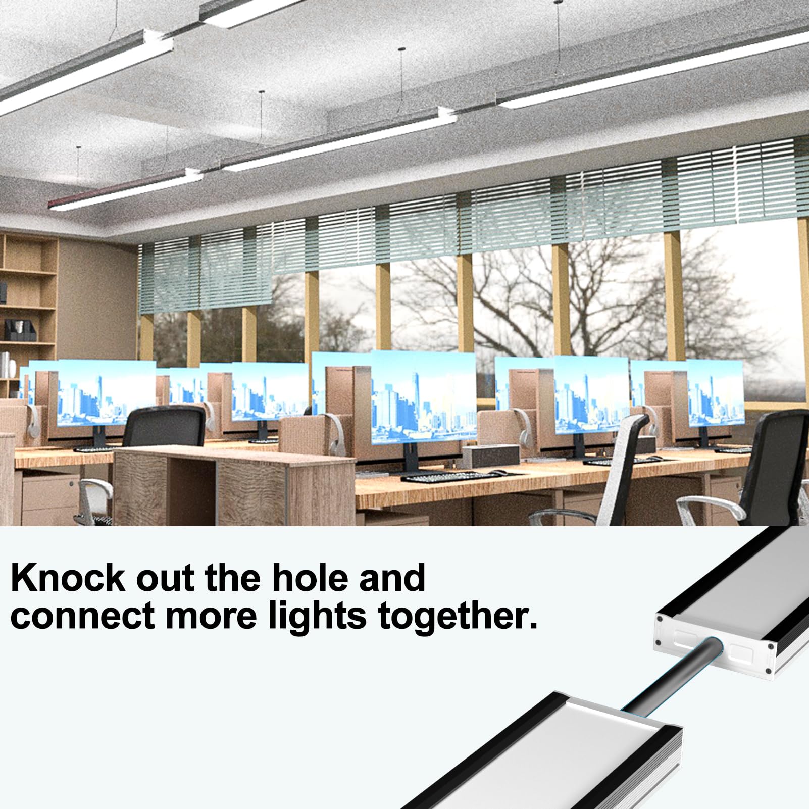 Lightdot 4Ft-5In Led Wraparound Shop Lights,100-277V Linkable,50W 4Ft Led Light Fixtures For Garage Workshop Supermarket,7000Lm[