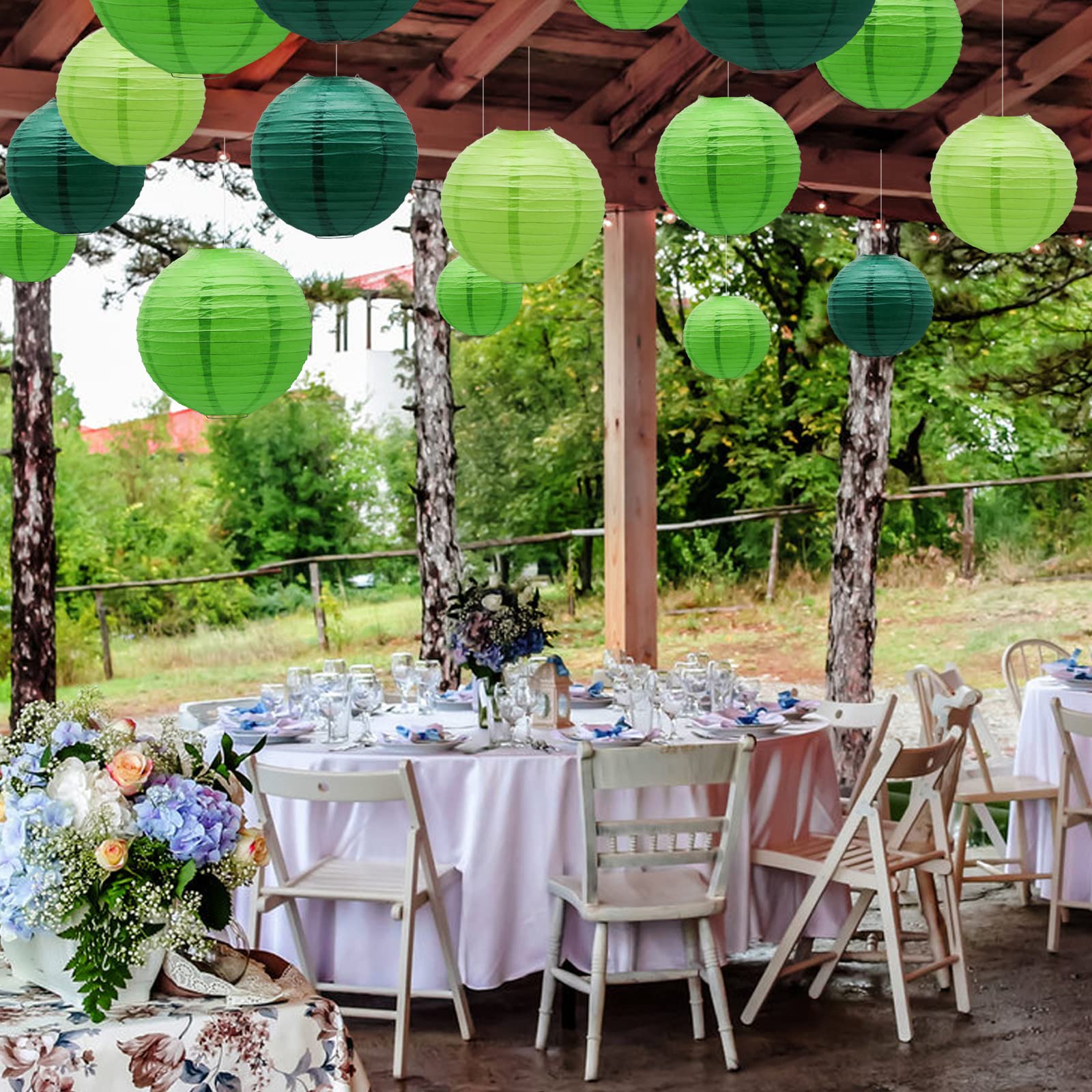 Adlkgg Round Hanging Paper Lanterns Decorations, Party Wedding Birthday Baby Showers Halloween Supplies, Black 12",10", 8", 9 Pack