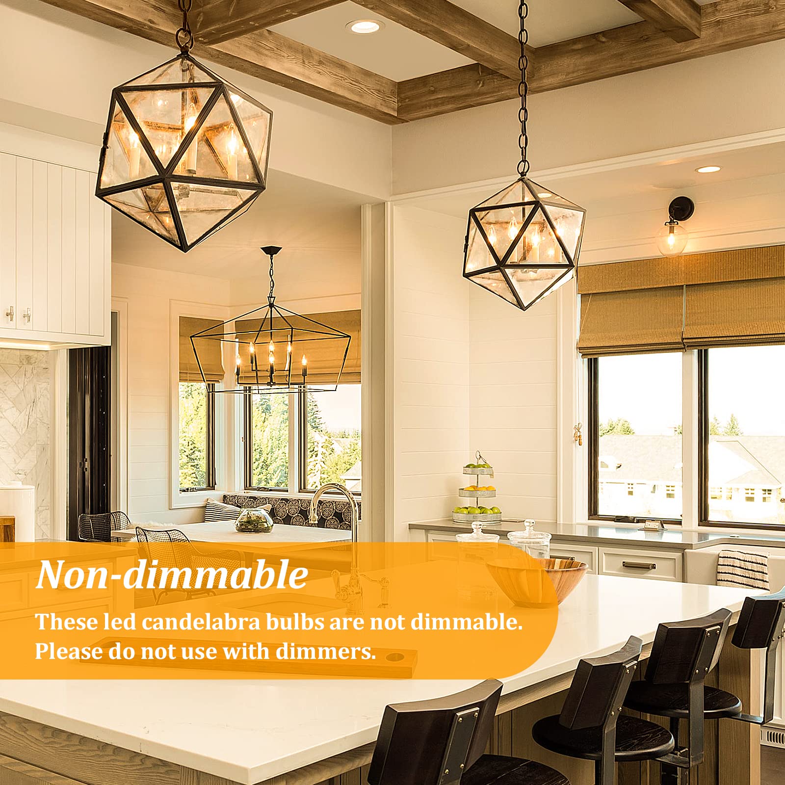 Brightever Candelabra E12 Led Light Bulbs 60W Equivalent, 5-Pack B11 6W Chandelier Light Bulbs, 620Lm 2700K Warm White Candle Lightbulbs For Wall Sconce, Clear Glass Non-Dimmable