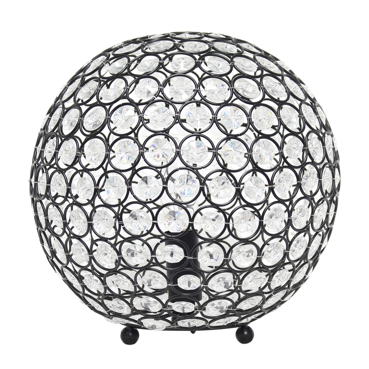 Lalia Home Table Lamp - 10in Contemporary Metal Crystal Sphere - Restoration Bronze - Model 1270-LHT-3013-RZ