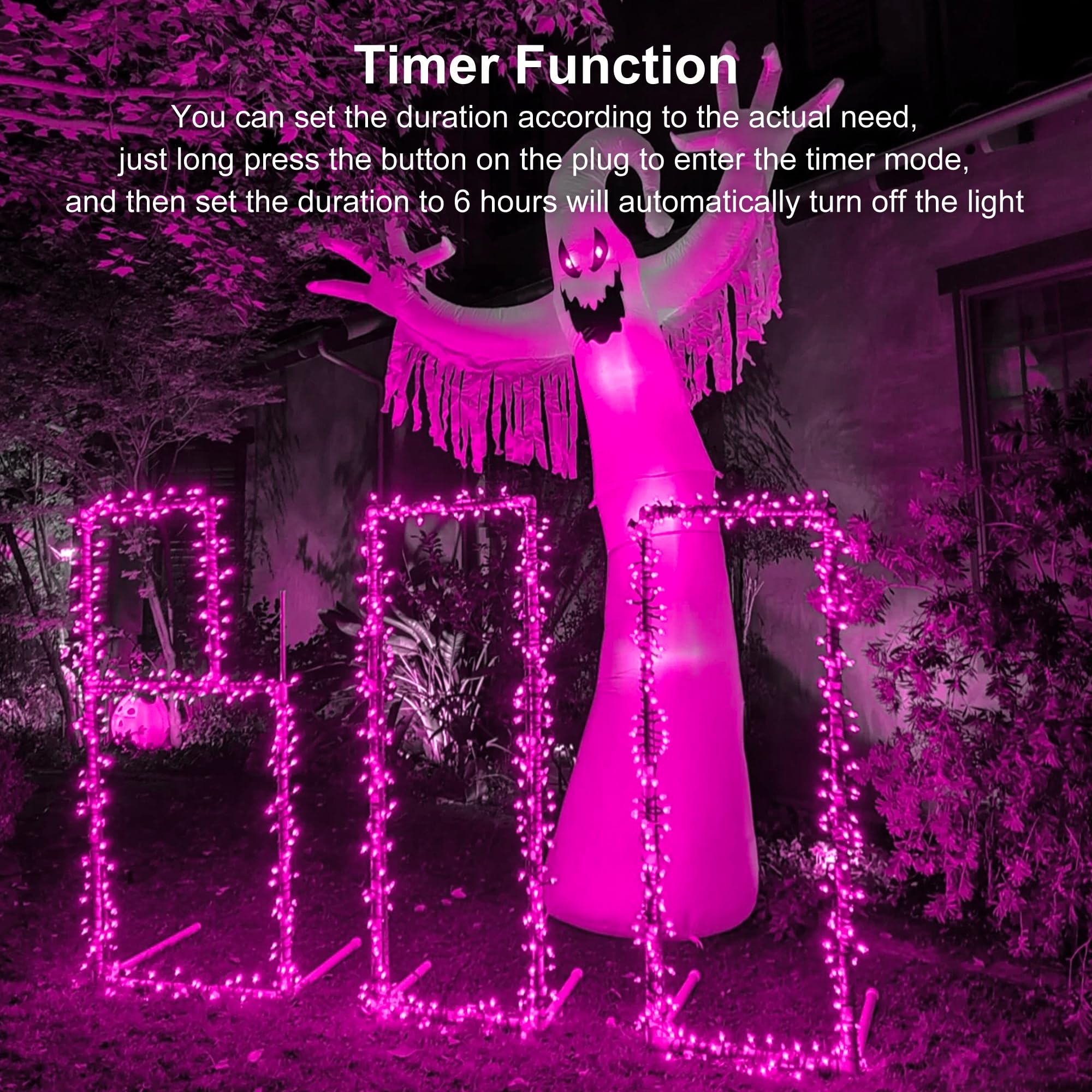 Kemooie 300 Led Pink Christmas Lights, 99Ft Connectable 8 Twinkle Modes String Lights With Memory Function, Waterproof For Outdo