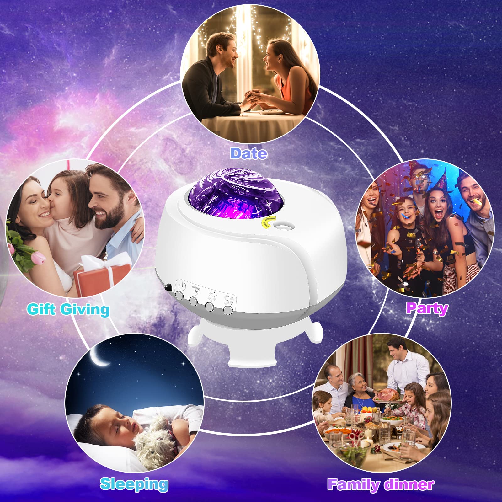 Fliti The Largest Coverage Area Galaxy Lights Projector, Star Projector, With Changing Nebula And Galaxy Shapes Galaxy Night Lig