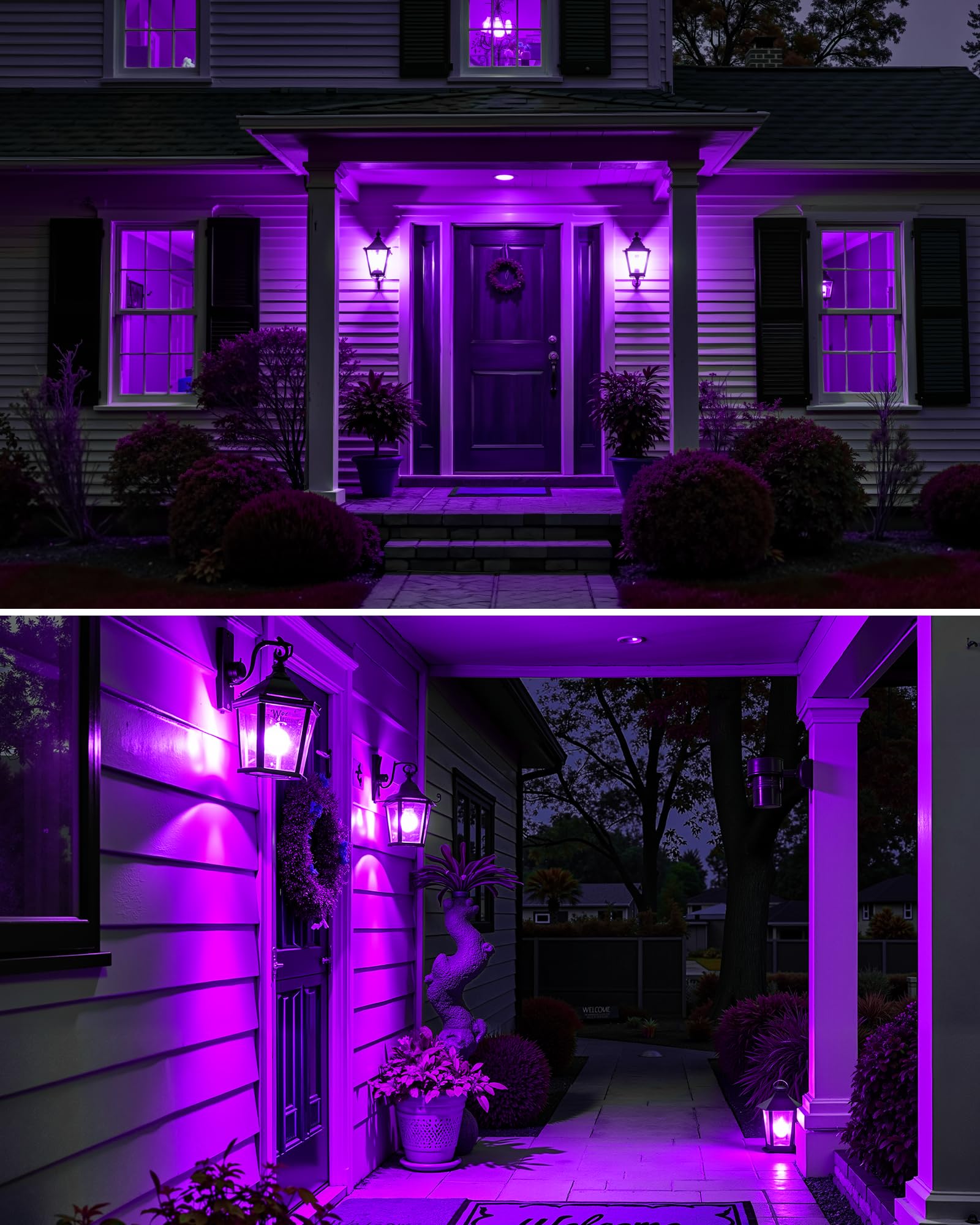 Flaspar 2 Pack Led Purple Light Bulbs For Halloween  40W Equivalent 5W E26 Base  Violet Lighting For Indoor&Outdoor  Christmas  Home Decor  Party&Holiday Decoration  Porch Lights  Non-Dimmable