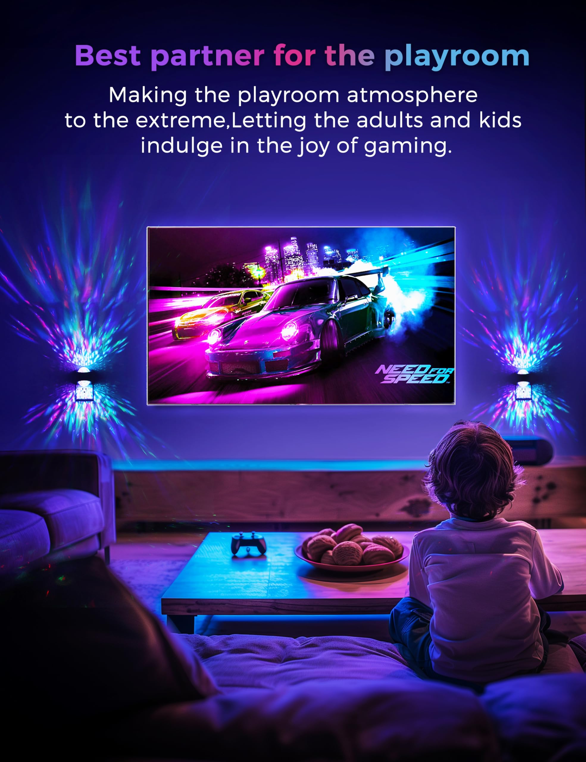 L Lohas Led Night Light For Kids Night Light Projector With Dusk To Dawn Sensor 9 Color Changing  Star Projector Galaxy Nightlight For Playroom Christmas Party Birthday Gifts