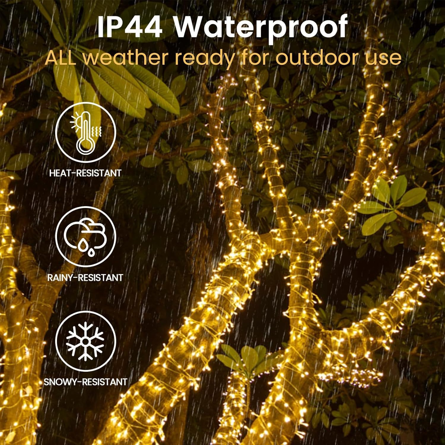 BOSSERN 4 Pack Christmas String Lights, 400 LED Warm White Fairy Lights, Battery Operated with Timer, 132FT for Indoor/Outdoor Decor