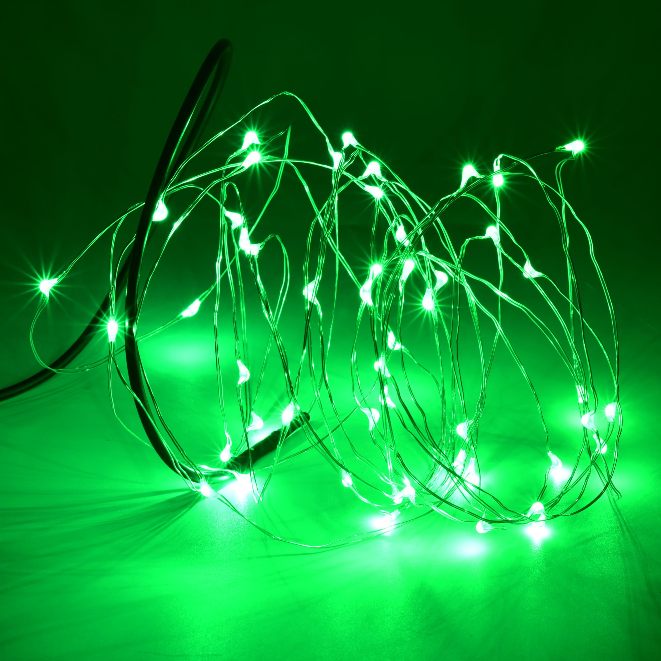 Karlling Usb Plug In Led Fairy Lights 5 Packs Of 50 Led Bulbs 16 Ft Silver Wire Waterproof Starry String Lights For Bedroom Patio Garden Party Wedding Commercial Lighting (Green)