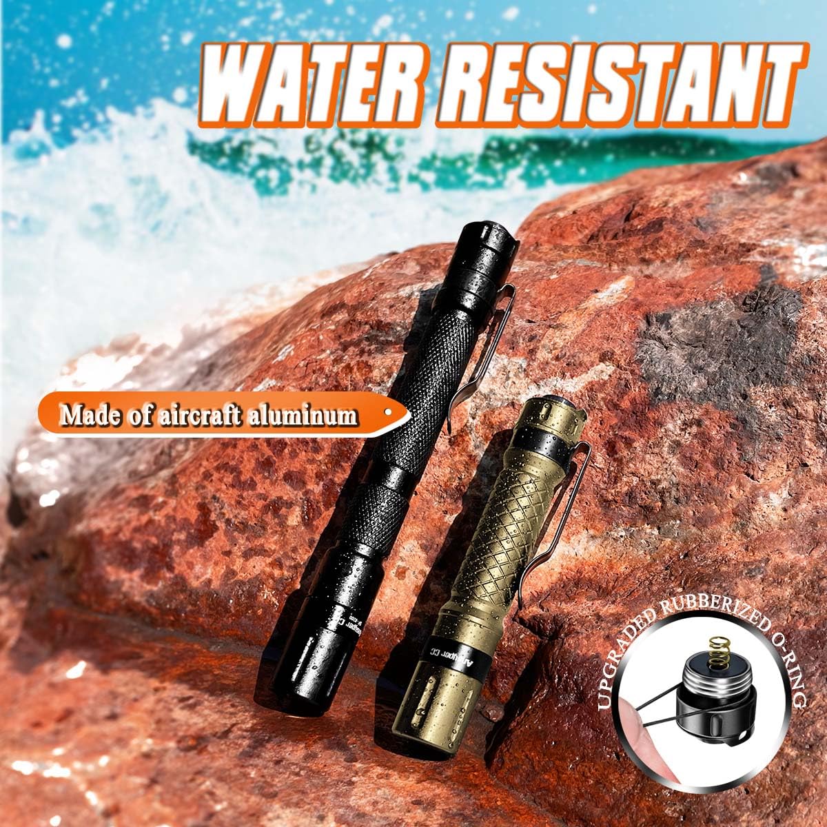 Ansyper Cc 3 Modes Small Flashlights Led Powerful High Lumens Tactical Pen Light With Clip, Slim Portable Pocket Compact Torch F