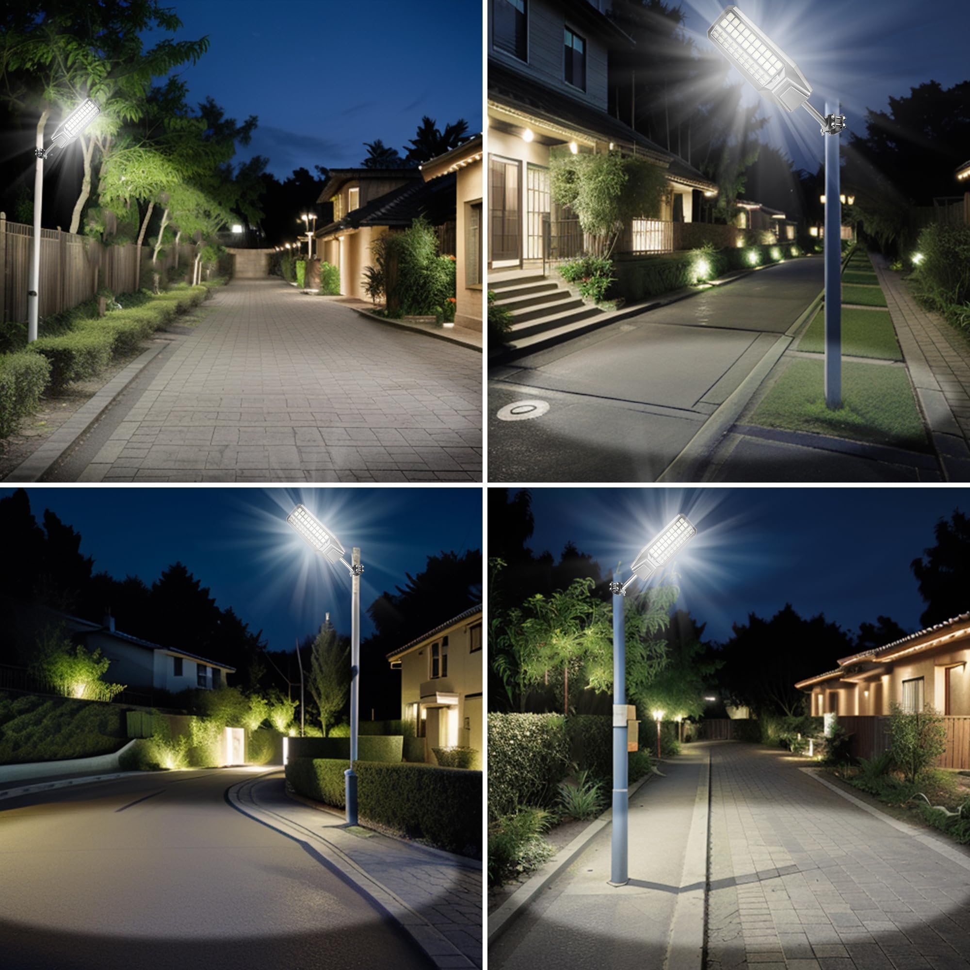 loyoele Solar Street Lights 900000LM 10000W LED Motion Detection, Weatherproof, Black, 2 Pack