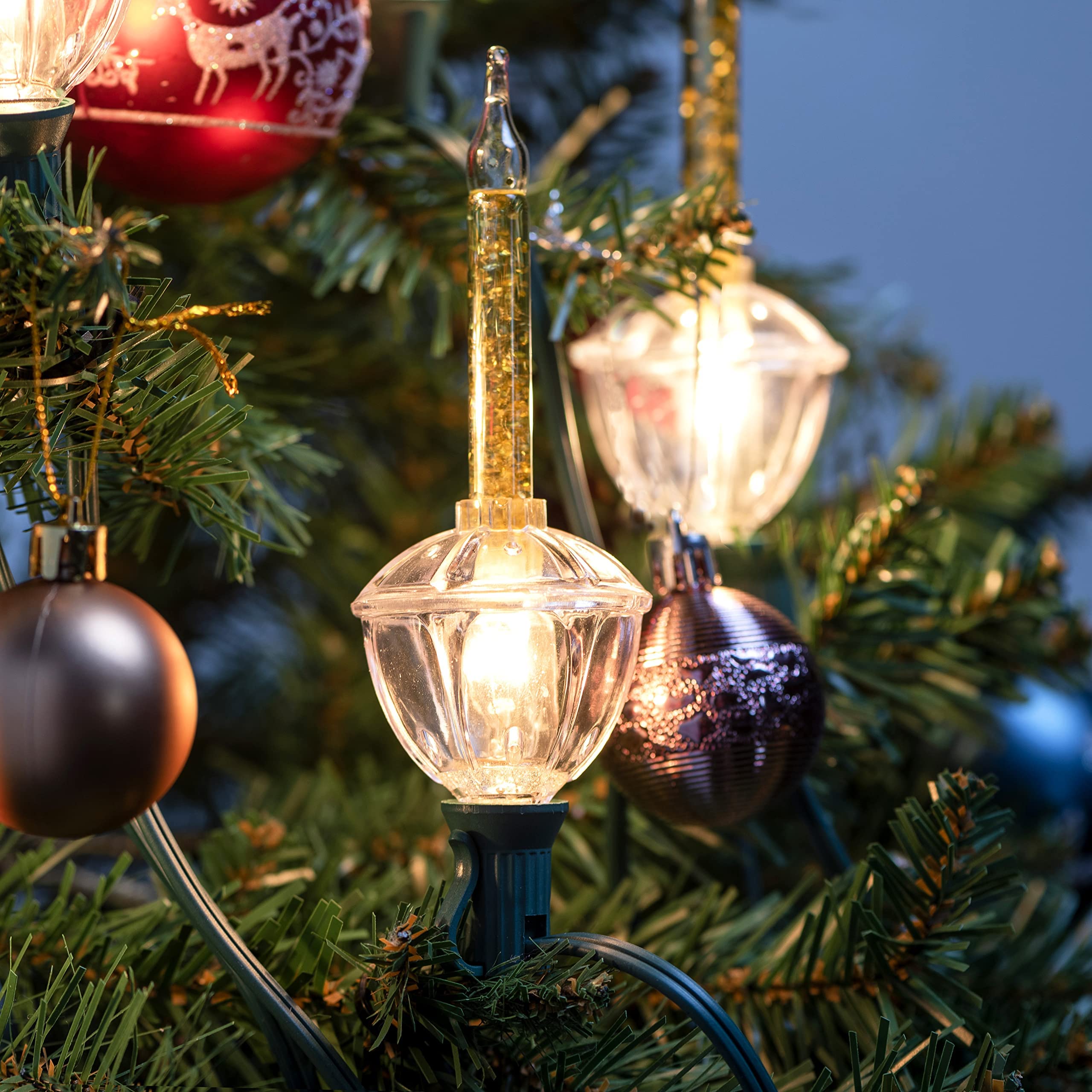 Joiedomi Vintage Bubble String Lights, 7 Clear Incandescent Bulbs for Christmas Tree & Mantel Decor, Model ULP(7)-LR(7)(5W)