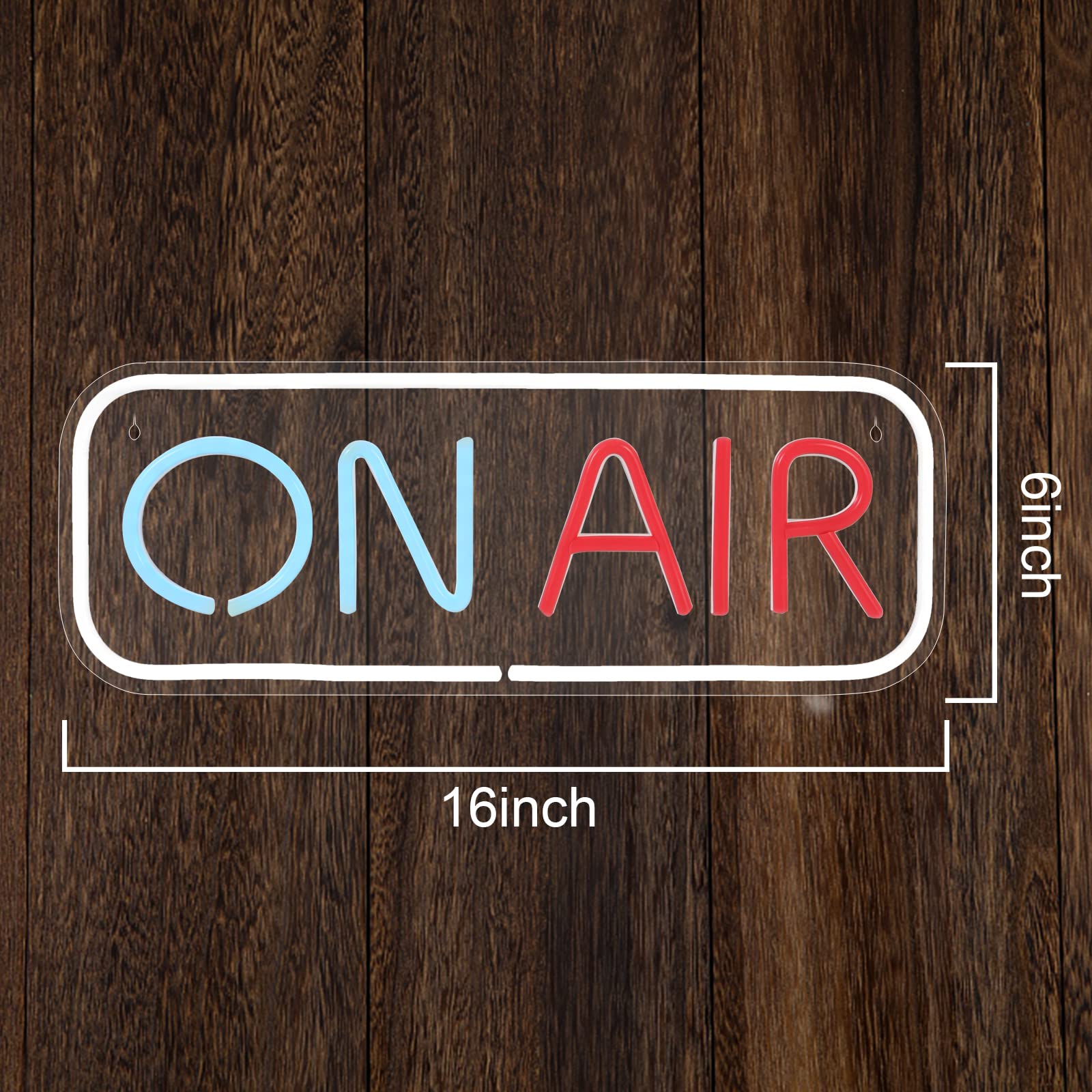 Fionnuar ON AIR Neon Sign LED Light for Radio/Podcast, 16in x6in , Multi Color, Model 112, USB Powered, Decorative Night Light