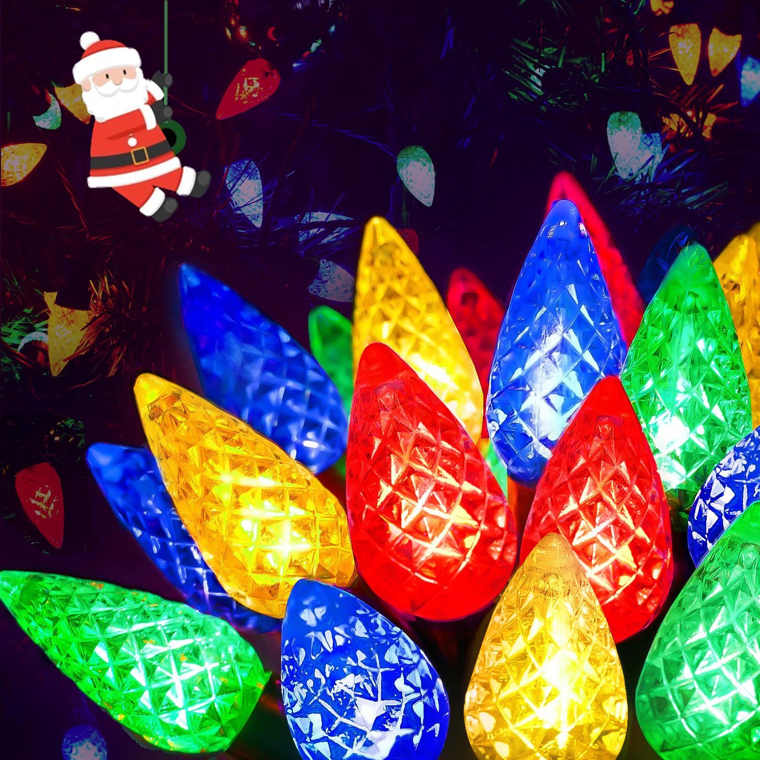 240 Led C6 Christmas Lights Outdoor  78Ft Super Long Christmas String Lights With 13 Modes & Timer  Waterproof Fairy Twinkle Light Plug In For Indoor Tree Garden Party Xmas Decorations (Multicolor)