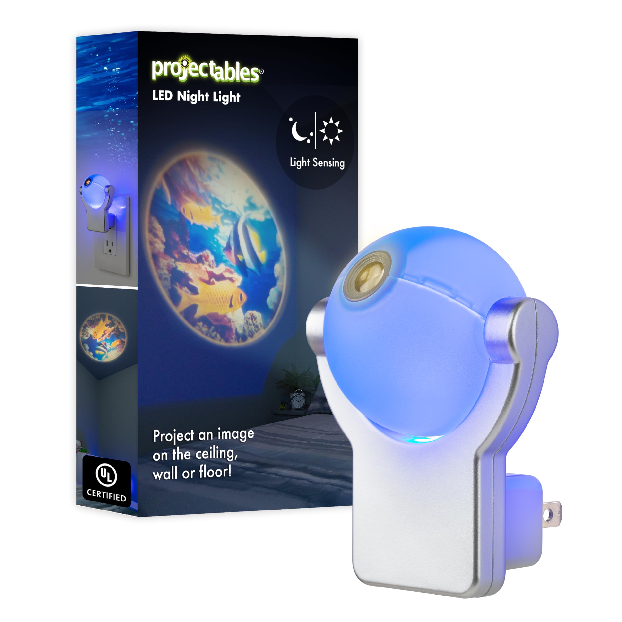 Projectables Space Night Light 11296, Blue/Silver - Coral Reef, Plastic Material