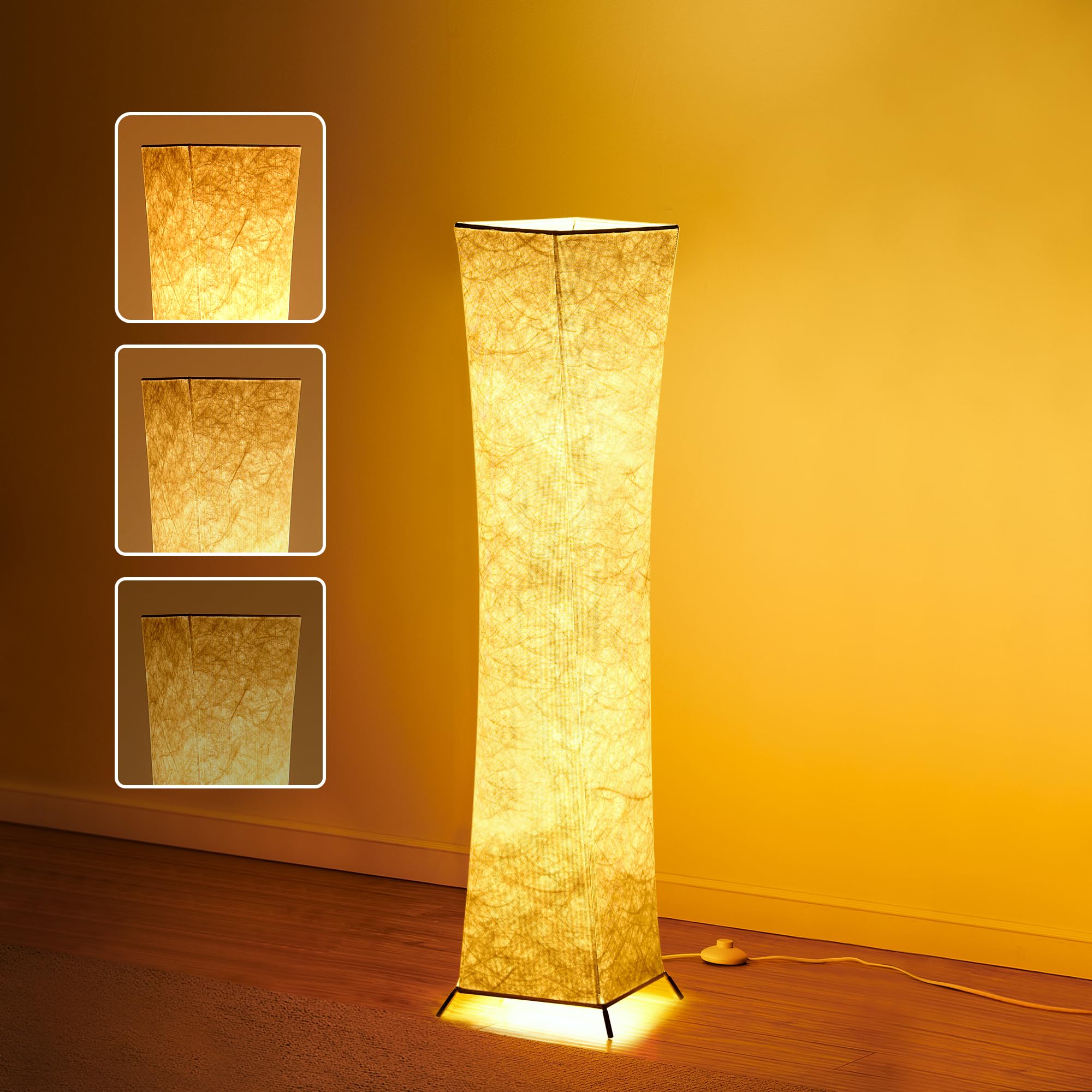 Chiphy Dimmable Floor Lamp - 39 Xs Tall Standing Light, 12Wx2 Led Bulbs, White Fabric Shade, Model Sf213-107(A)