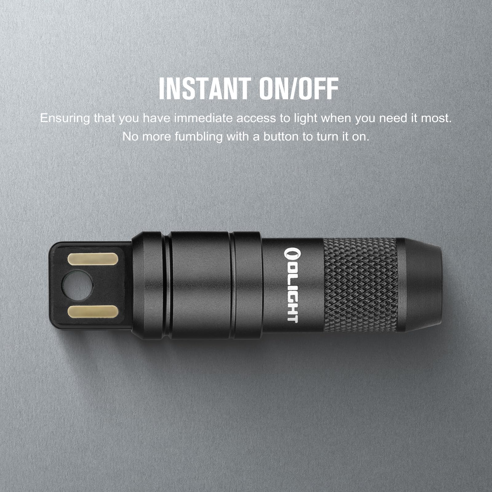 OLIGHT IMINI 2 Keychain Flashlight, 50 Lumens, Compact, Aluminum, Black, Model IMINI2-BK-300000