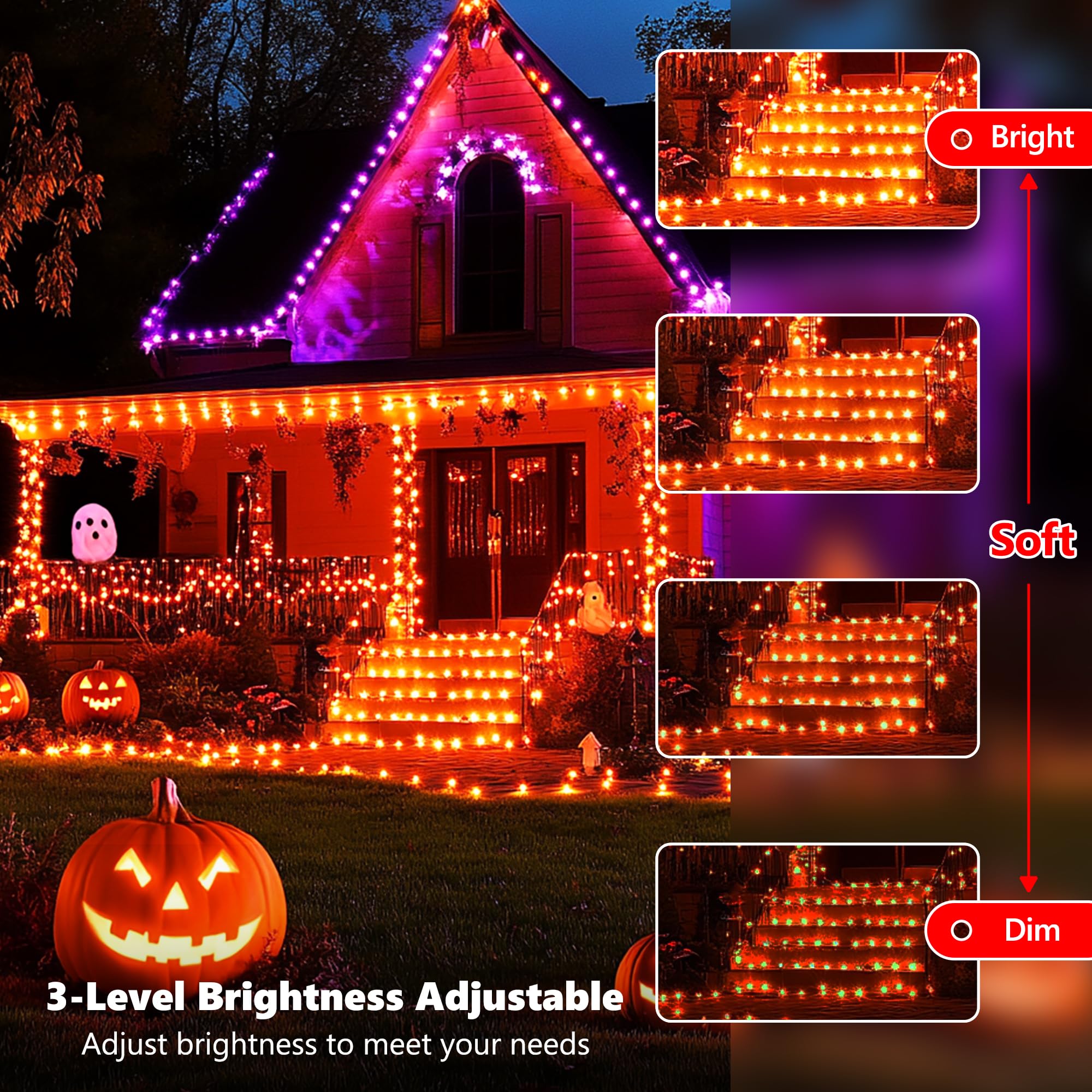 Joomer Christmas String Lights - 100 LED RGB, 32FT, Waterproof, with Remote and Timer, Model SSL0100-S-12V