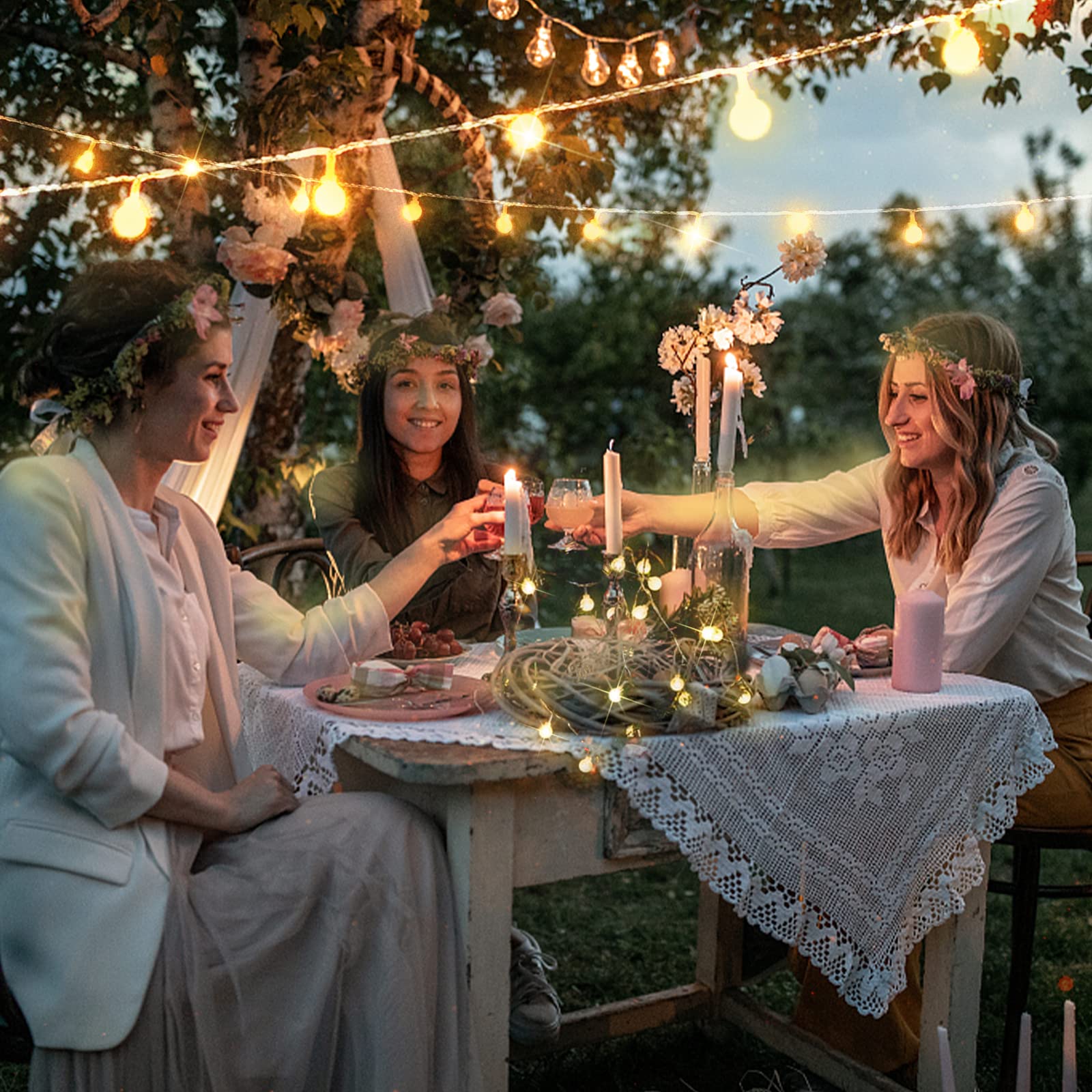 Suddus Globe String Lights Battery Operated, 100 Led Battery Powered Fairy Lights, String Lights For Bedroom, Camping, Backyard, Patio, Garden, Party, Living Room, Classroom, Christmas, Warm White