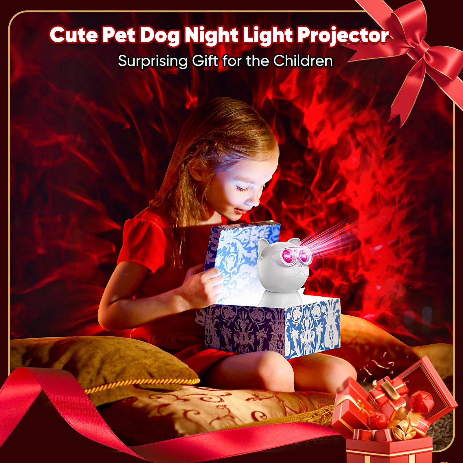 Pedica Galaxy Projector Night Light for Kids, 5x10x3 inches, White, Model RI LO, Cute Room Decor, Perfect Birthday & Christmas Gifts