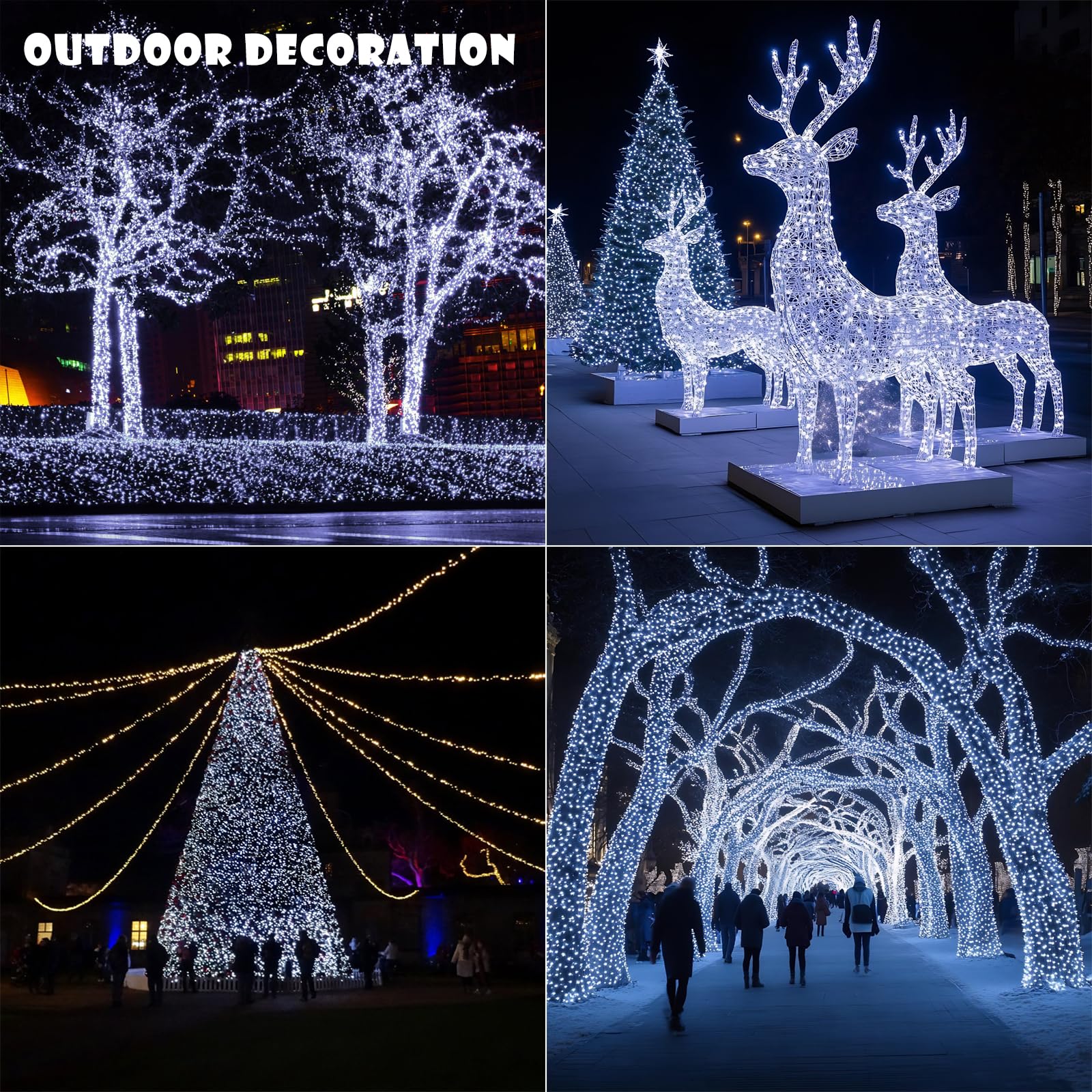 Zeluxdot Fairy Lights Plug In 100Ft 300 Leds Waterproof Led String Lights Twinkle Light With 8 Modes Remote For Outdoor Indoor Christmas Wedding Birthday Garden Party Decorations Cool White