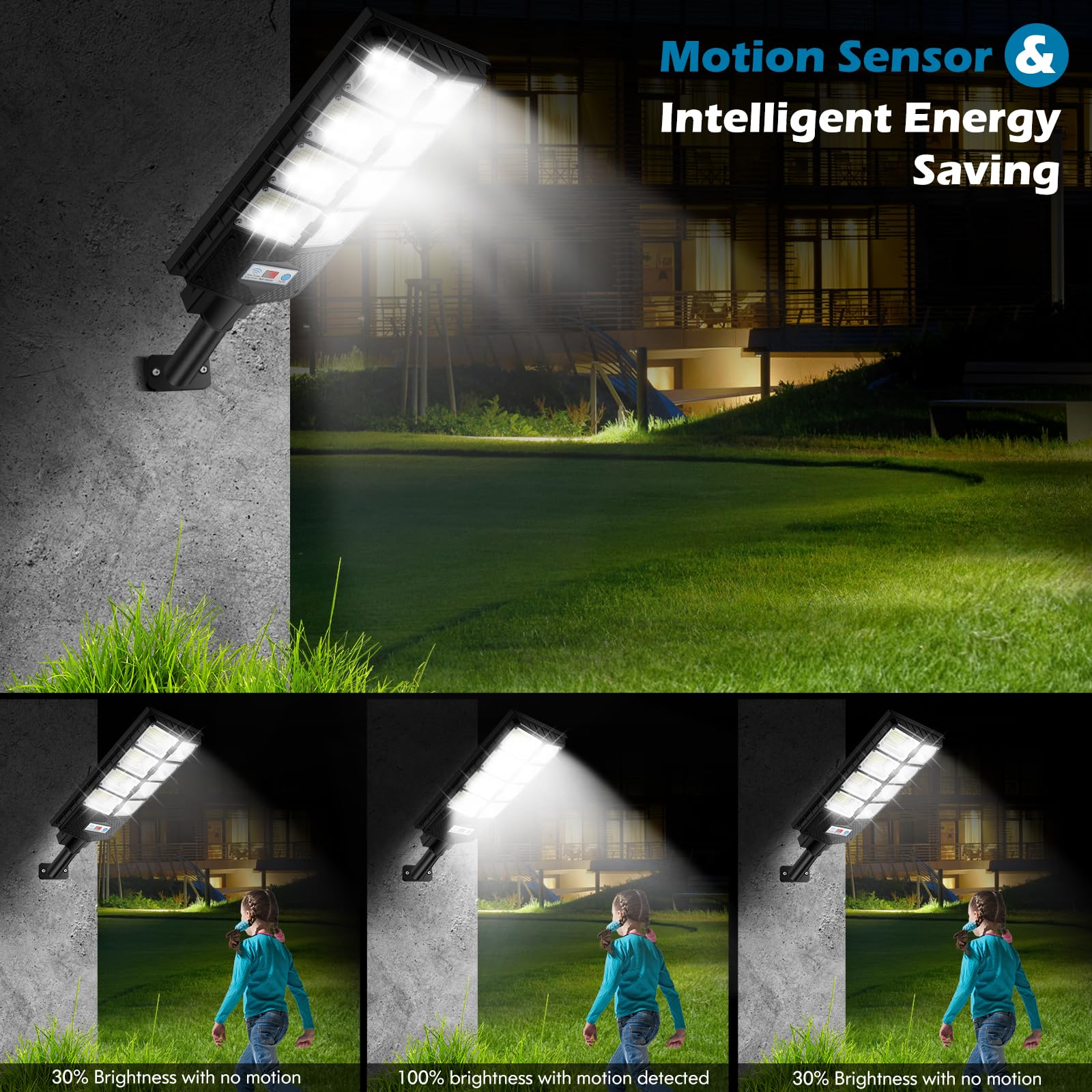 Vuaa 2 Pack Solar Street Lights, Outdoor Waterproof, 10000Lm 448 Leds, Dusk To Dawn, Solar Flood Light With Motion Sensor And Re