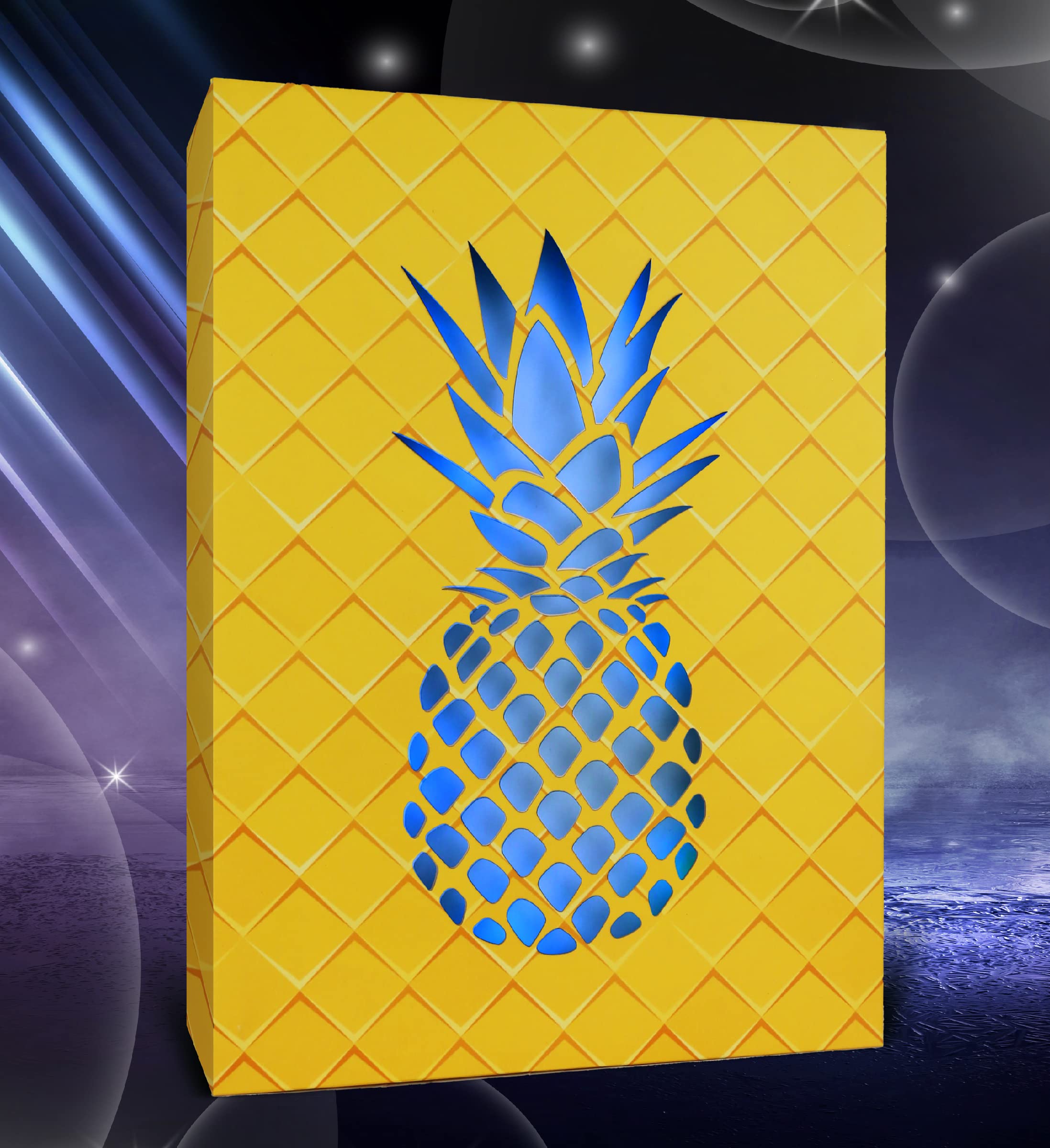 Cota Global Pineapple Led Wall Art - Color Changing Nightlight For Bedroom & Living Room, 16X12 Inch