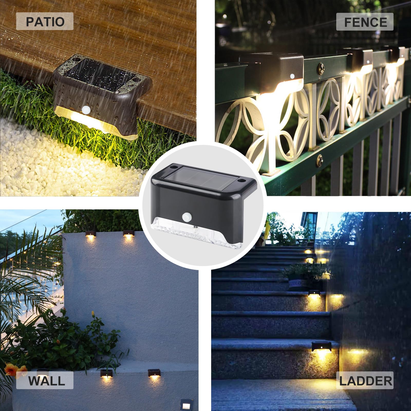 Jindaaudio Solar Pool Light Cold White(8 Pack), Solar Deck Lights Outdoor Waterproof Led, Solar Step Lights Stairs Lights Fence