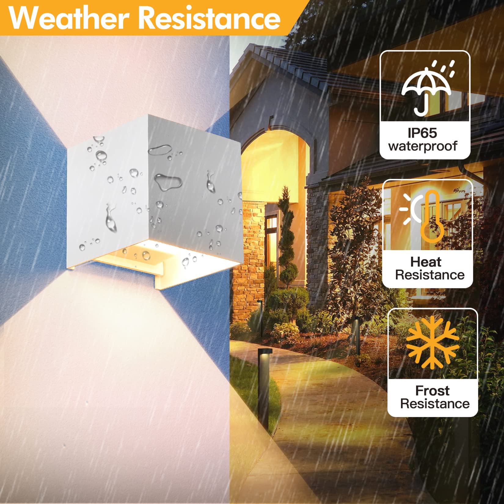 Mille Lucciole 2 Pack Outdoor Wall Lights G9 Model Aluminum White 4000K Adjustable Angle IP65 Waterproof Sconces