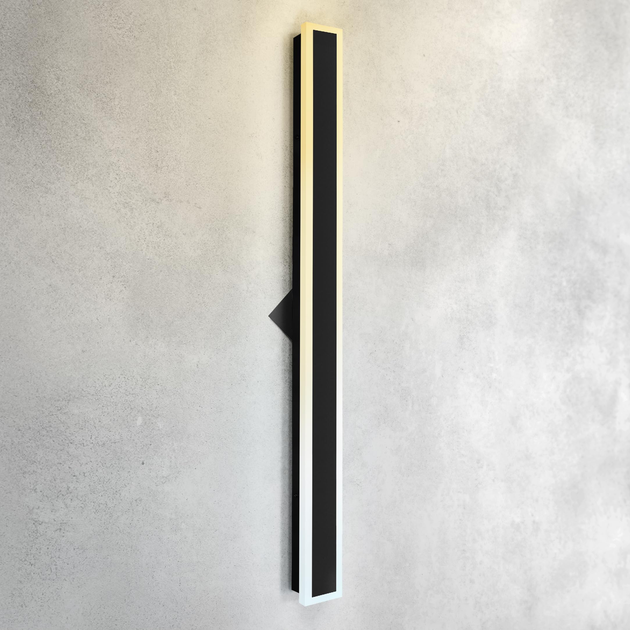 ASD LED Wall Mount Light Fixture, 48in Dimmable, 3CCT, Waterproof, ETL Listed, Black, Model A-LWS27N-48D36BK