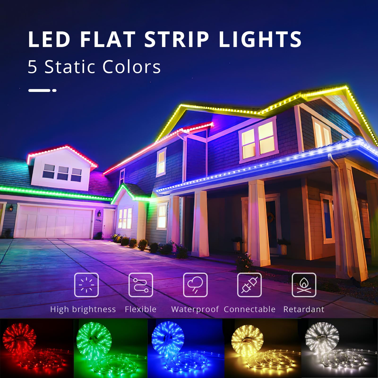 Areful Led Rope Lights - 33Ft Daylight Flexible Strip Light, Waterproof For Home & Holiday Decorations