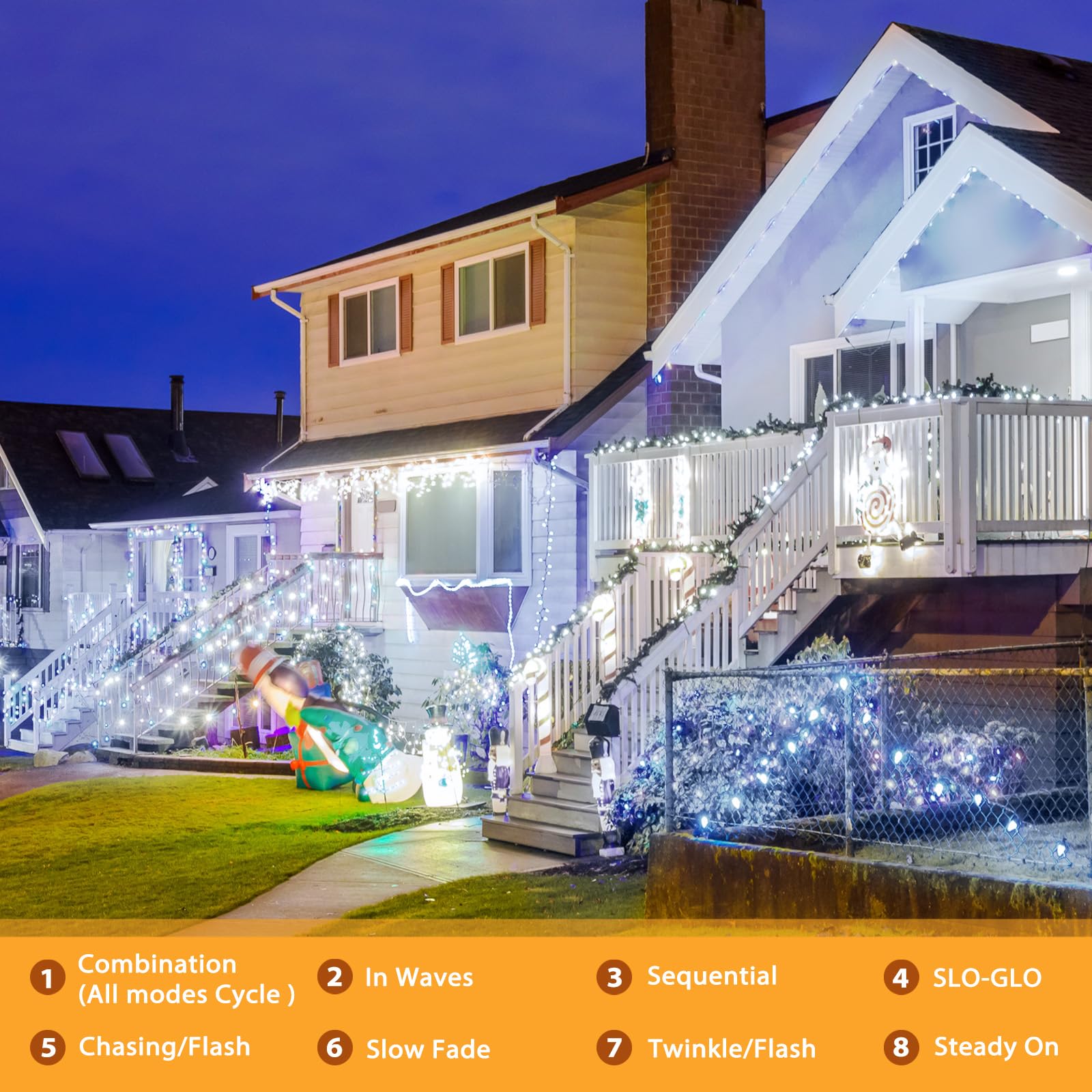 Galavasen Solar String Lights Outdoor Waterproof, 4x56Ft 600LED 8 Modes Solar Powered Copper Fairy String Lights for Outside Par