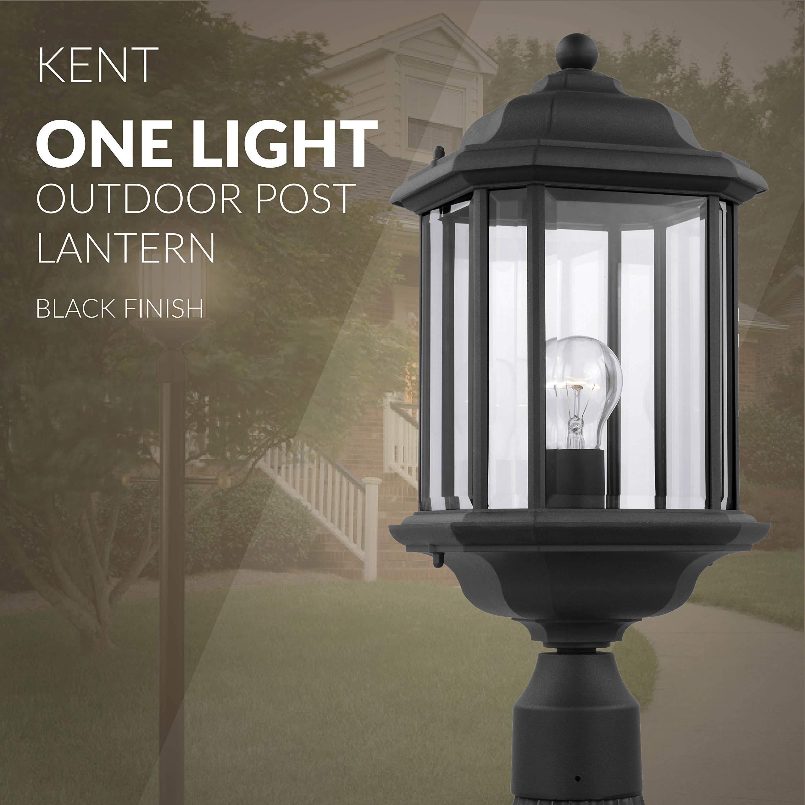 Sea Gull Lighting 82029-12 Kent Outdoor Post Lantern Outside Fixture, One - Light, Black