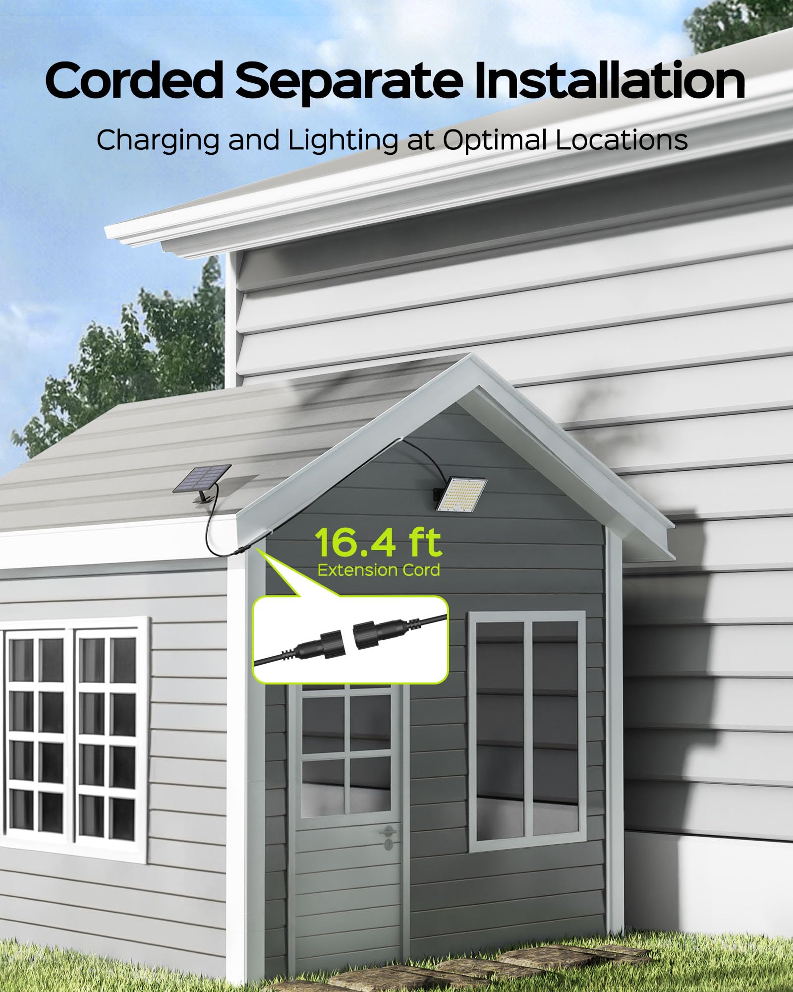 JACKYLED Solar Flood Lights with Motion Sensor, 113LED Cool White, Waterproof, 1 Pack, Black, Model JACKYLED790