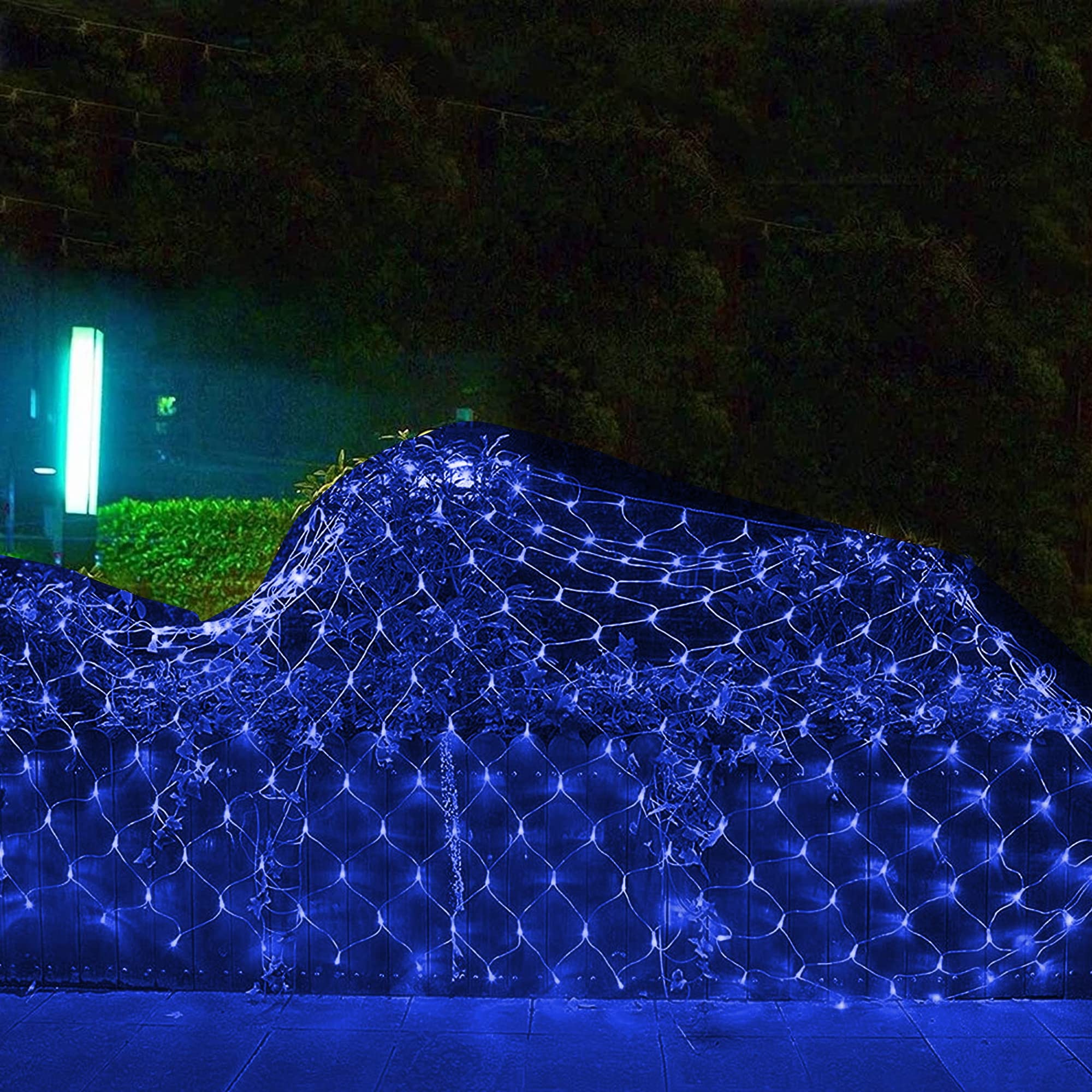 Dazzle Bright Christmas 360 Led Net Lights, 12Ft X 5 Ft Connectable Waterproof String Lights With 8 Modes, Christmas Decorations For Indoor Outdoor Xmas Party Yard Garden Bushes Decor (Blue)