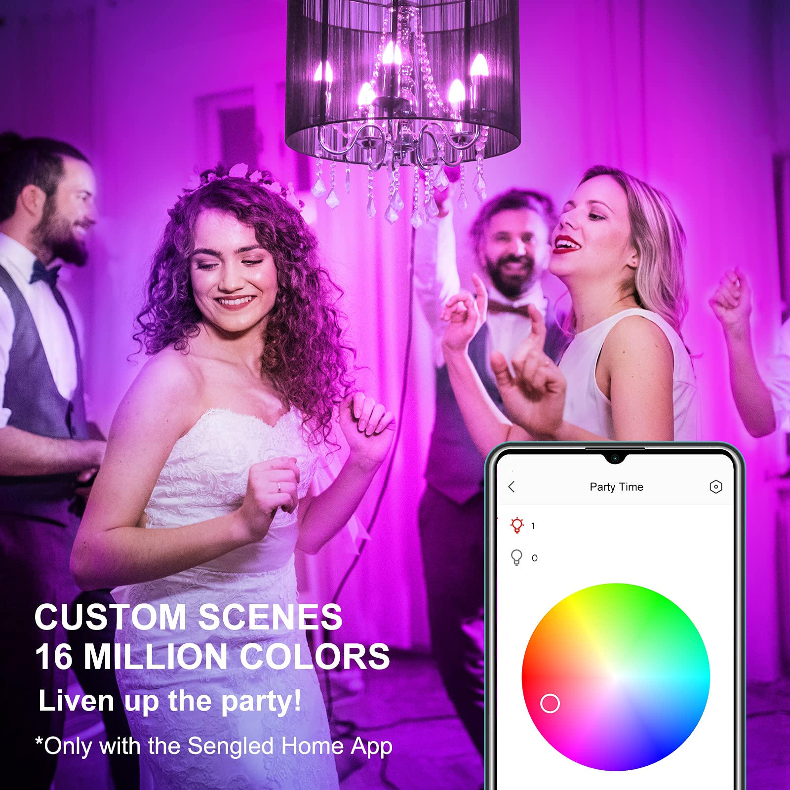 Sengled Zigbee Smart Candelabra Bulbs, Hub Required, Dimmable Multicolor E12 Led Candle Light Bulb Work With Alexa Echo(4Th Gen)