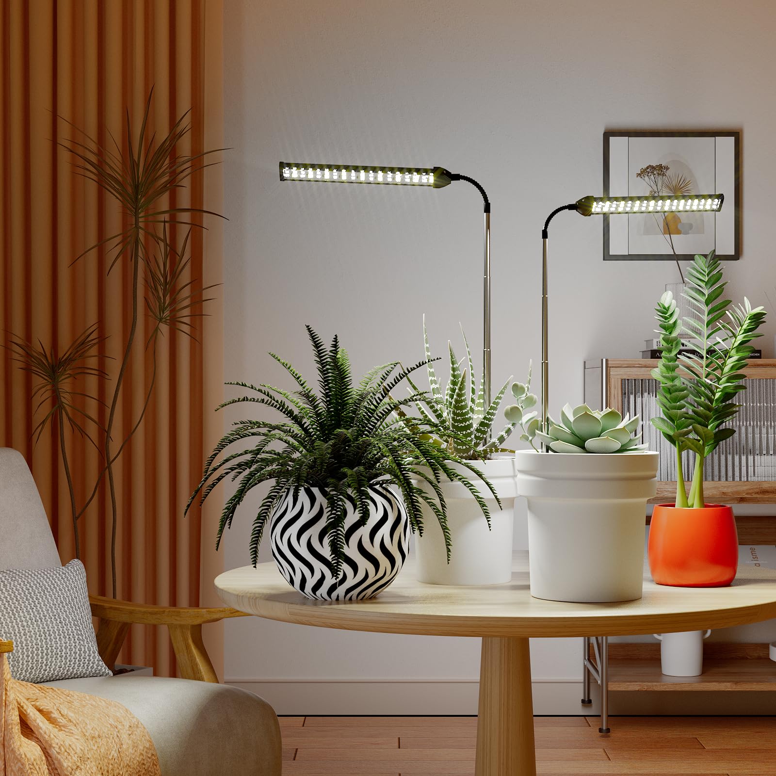 Weeleegoo Led Grow Light 2 Pack, 6000K White Full Spectrum 144 Led Gooseneck Growing Lamp For Indoor Plants Growth,4 8 12 18Hrs Timer & Brightness Changeable,Insert Pole Extendable 4-10''