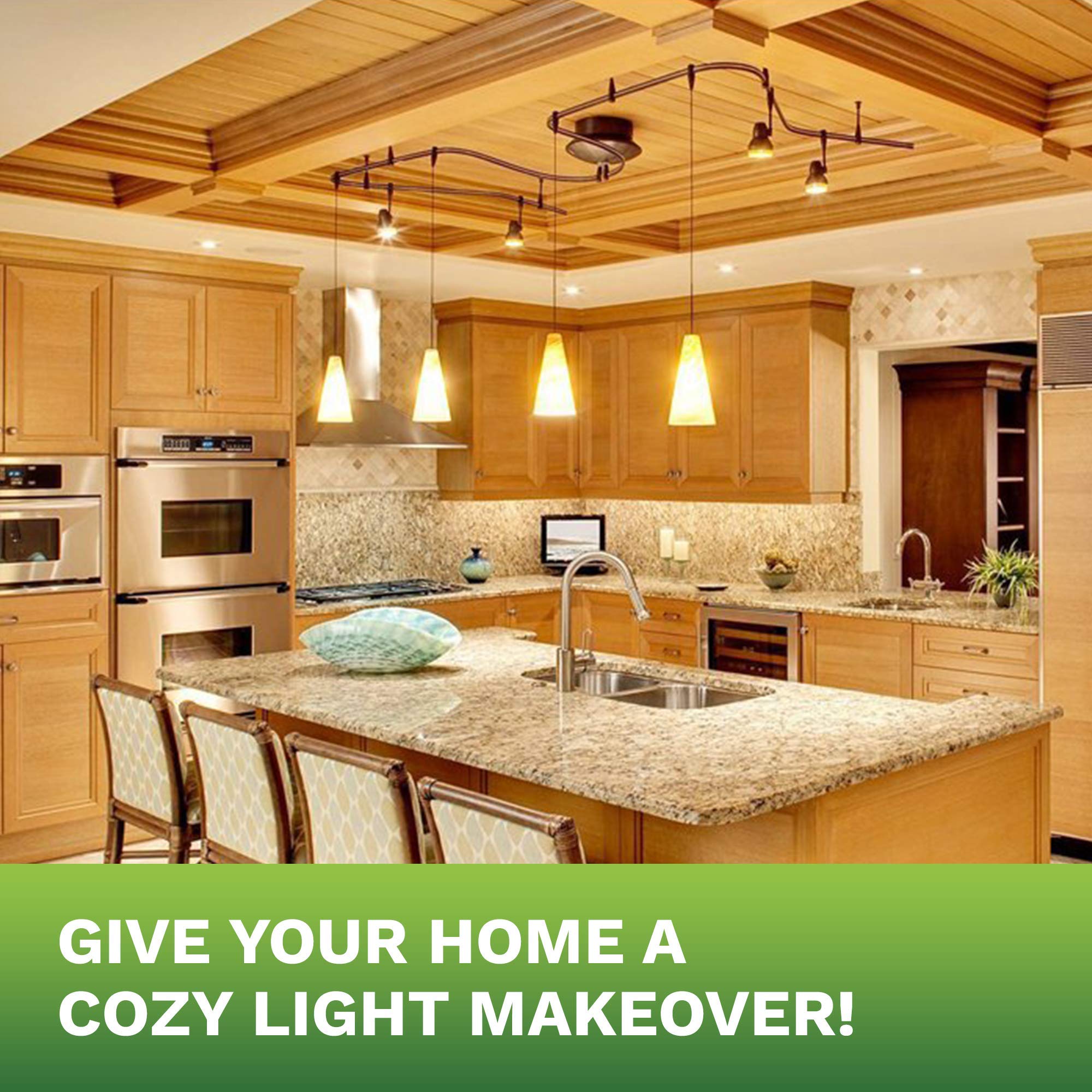 Bioluz LED 60W Candelabra Bulbs, Dimmable Filament, Soft White 3000K, E26 Base, 12-Pack