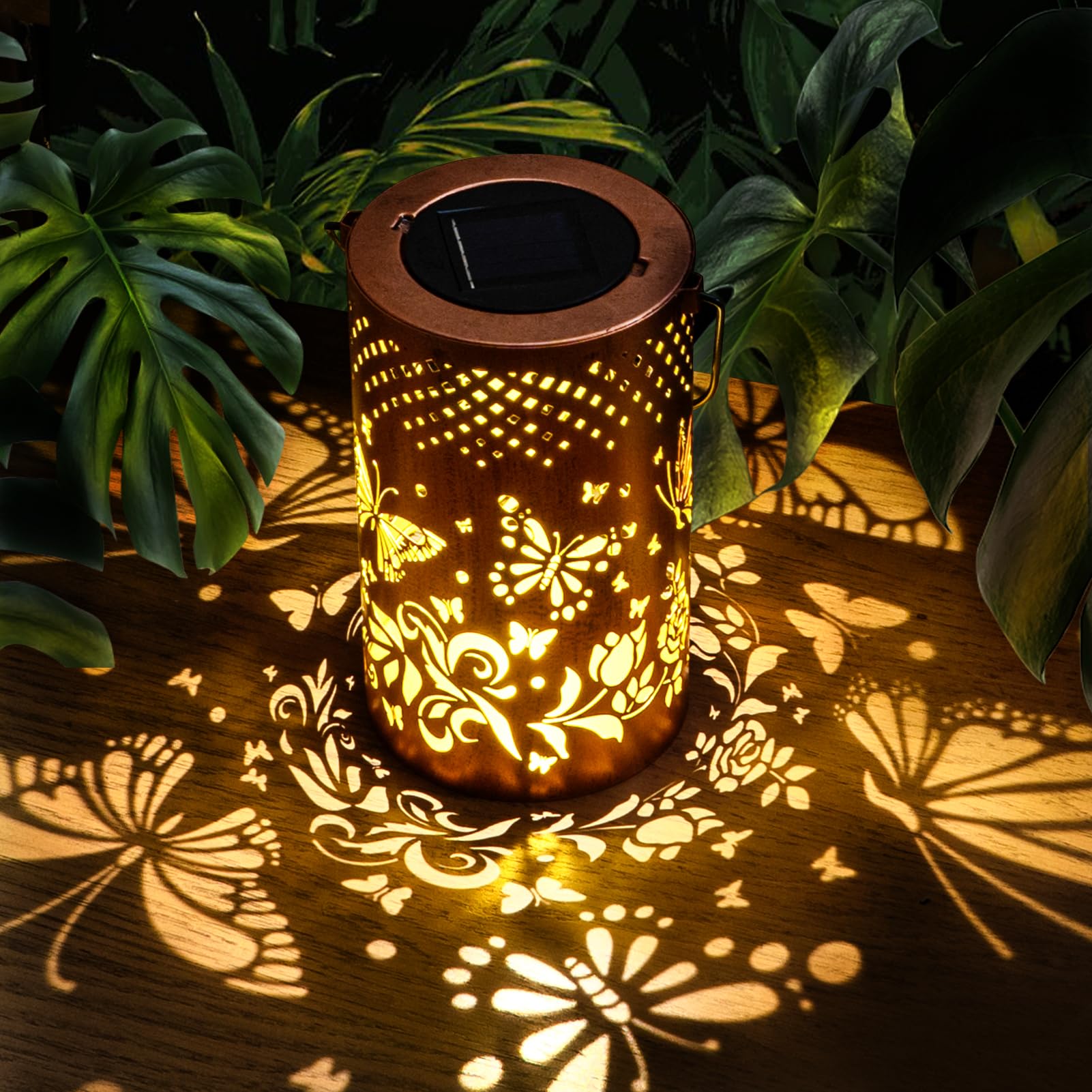 Firgione Butterfly Solar Lanterns Outdoor Waterproof - Birthday Gifts For Women Mom Grandma Hanging Solar Lights Unique Led Deco