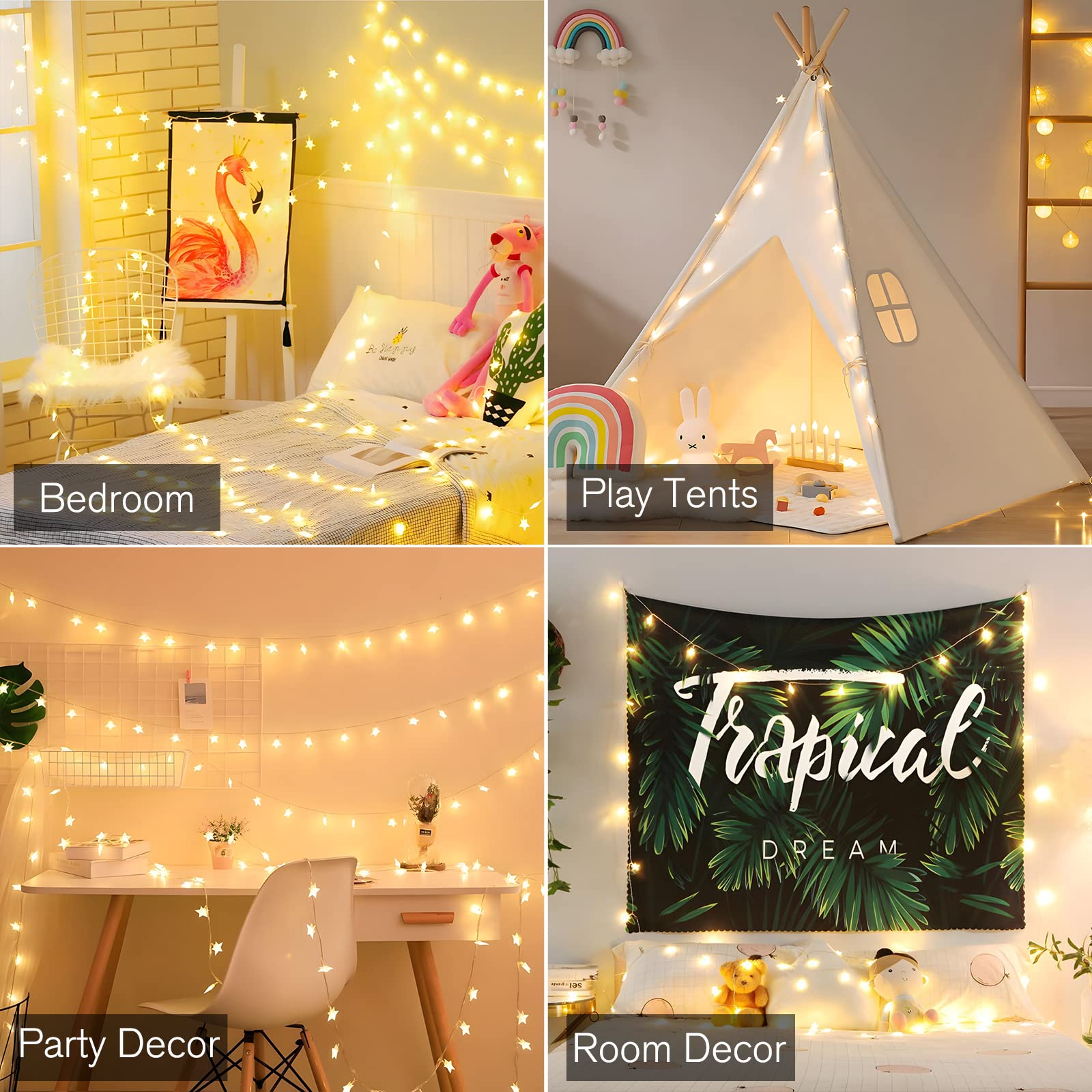 Anjaylia 20 Led Star String Lights 10Ft - Battery Operated Fairy Lights For Indoor & Outdoor Decor