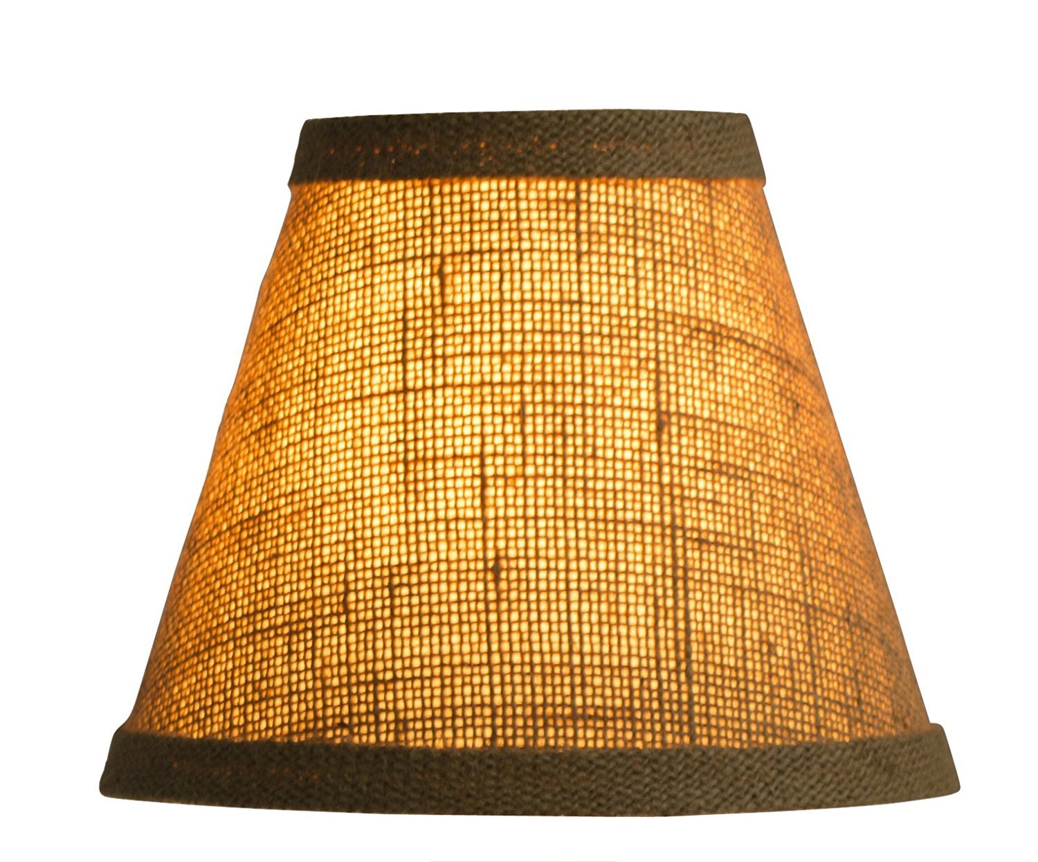 Urbanest Chandelier Lamp Shade, Hardback Clip On, 6 Inch, Burlap, Set of 1