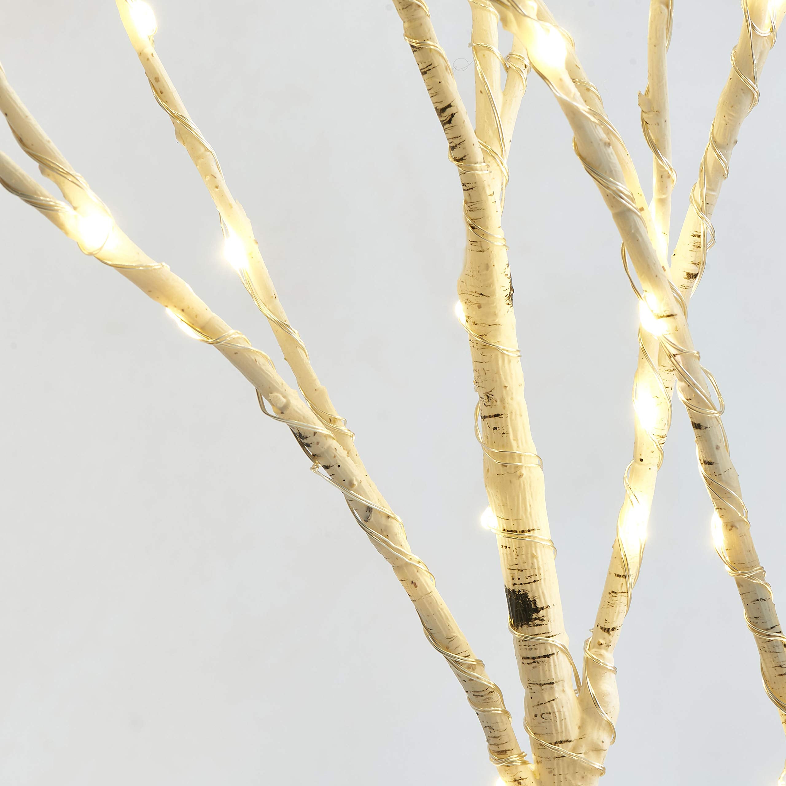 Litbloom Lighted White Twig Branches 32In 100 Led With Timer Battery Operated, Artificial Tree Branch With Warm White Lights For Holiday Xmas Home Decoration Indoor Outdoor Decor