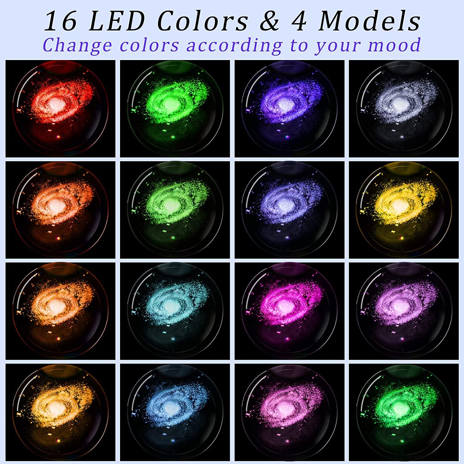 Large 3D Galaxy Crystal Ball Night Light, Planet Crystal Ball Lamp For Kids With Wooden Led Base, Crystal Lamp 16 Color Changing Light With Remote Control Galaxy Lamp For Bedroom Decor
