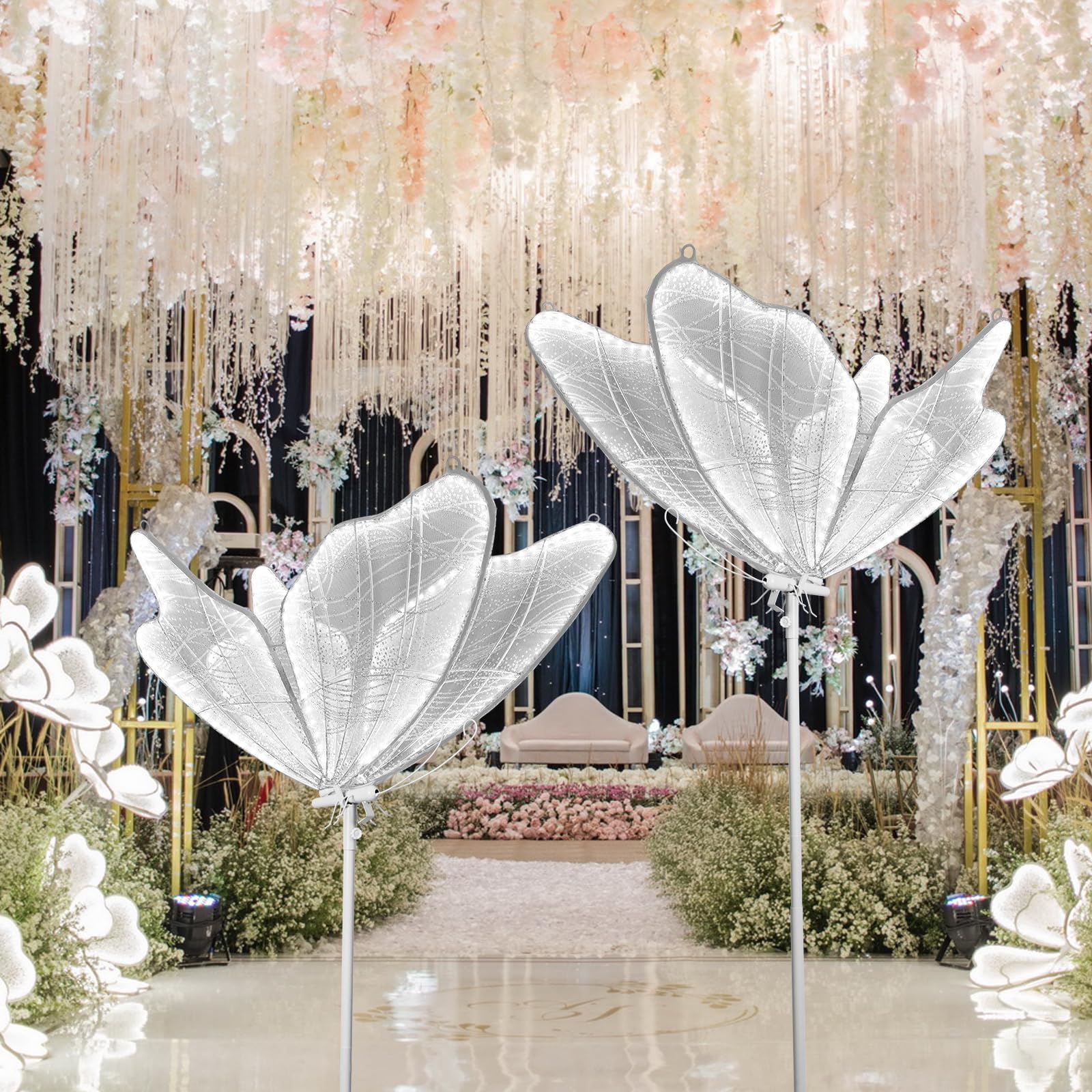 Lakexus Wedding Butterfly Floor Lamp-Creative Butterfly Ceiling Lights Decoration,Adjustable Height Romantic Wedding Decoration 