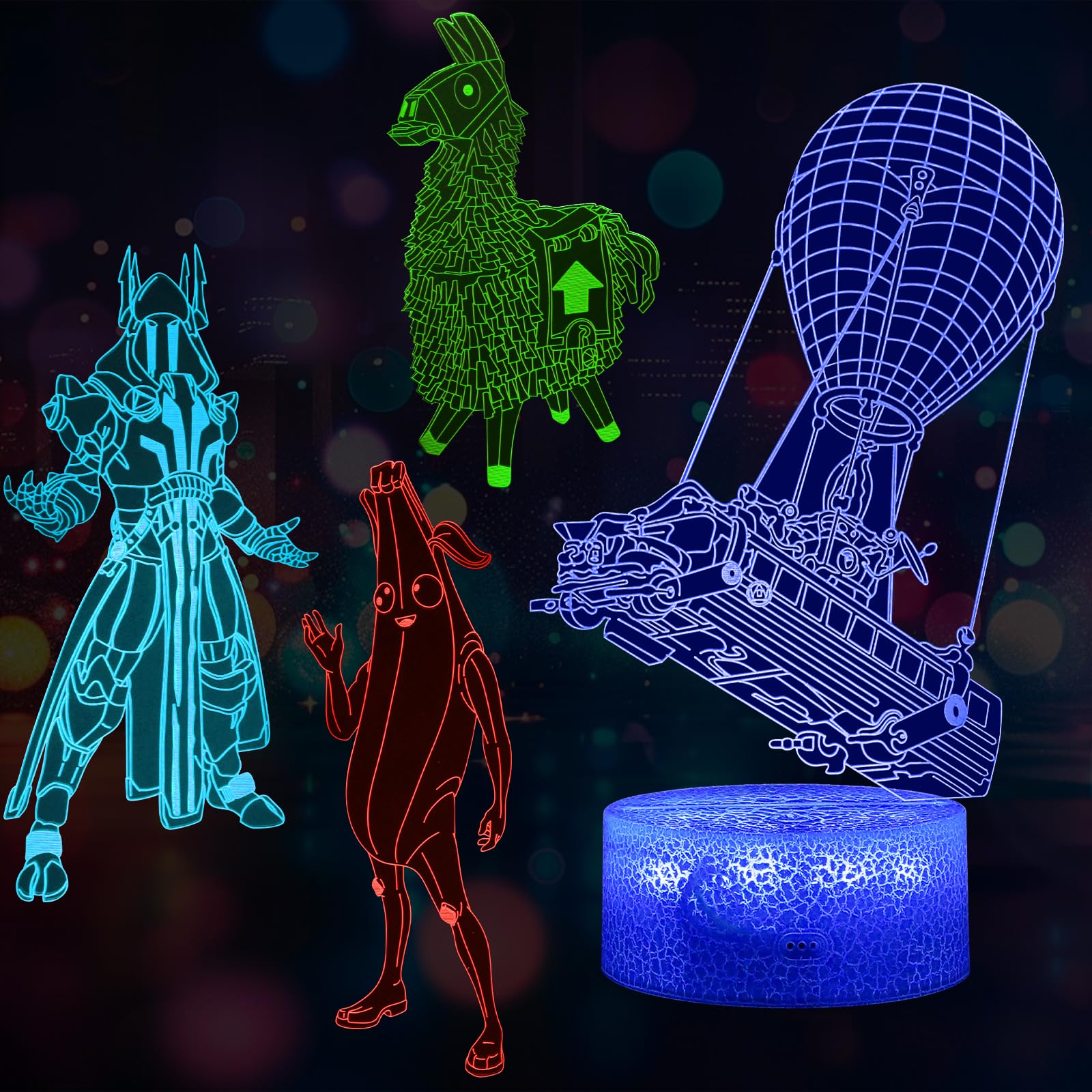 ZIXEAR 3D Illusion Lamp with Remote & Touch Control, 16 Colors, USB & Battery Powered, Model Bailei-3d-zx, Kids Night Light