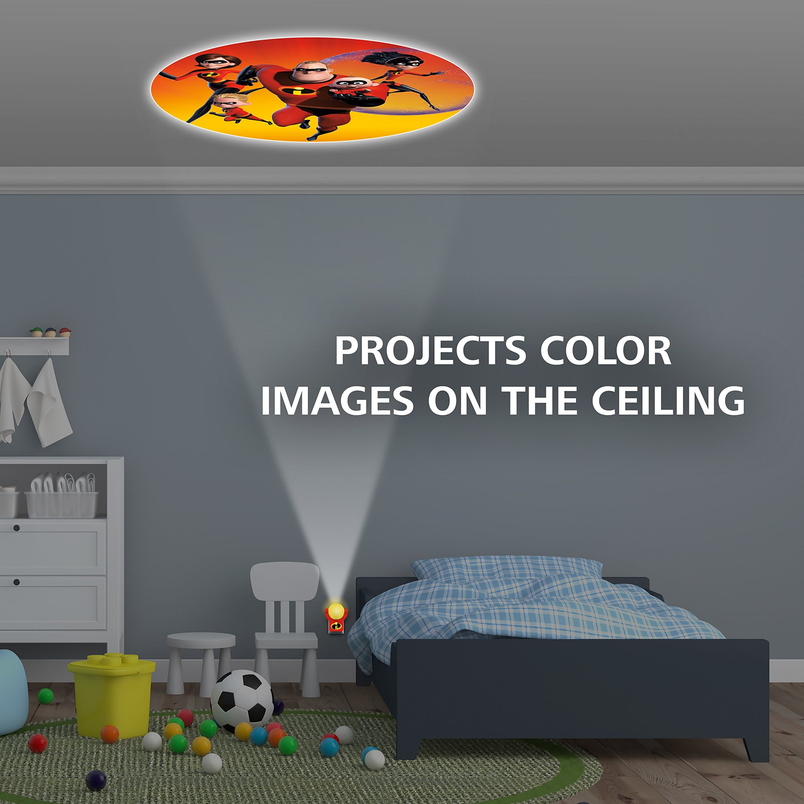 STAR WARS Projectables Incredibles 2 LED Night Light, Dusk-to-Dawn Sensor, Red, Model 41247, Ideal for Bedroom, Nursery, or Bathroom